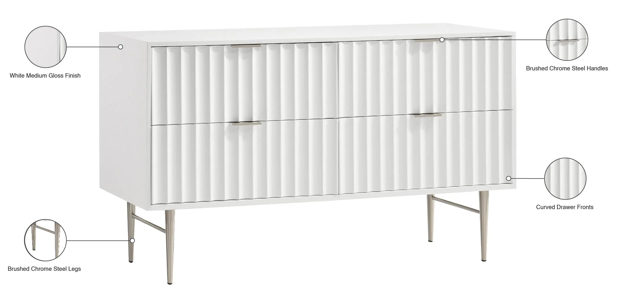 Akoya White Gloss Dresser D - Image 25