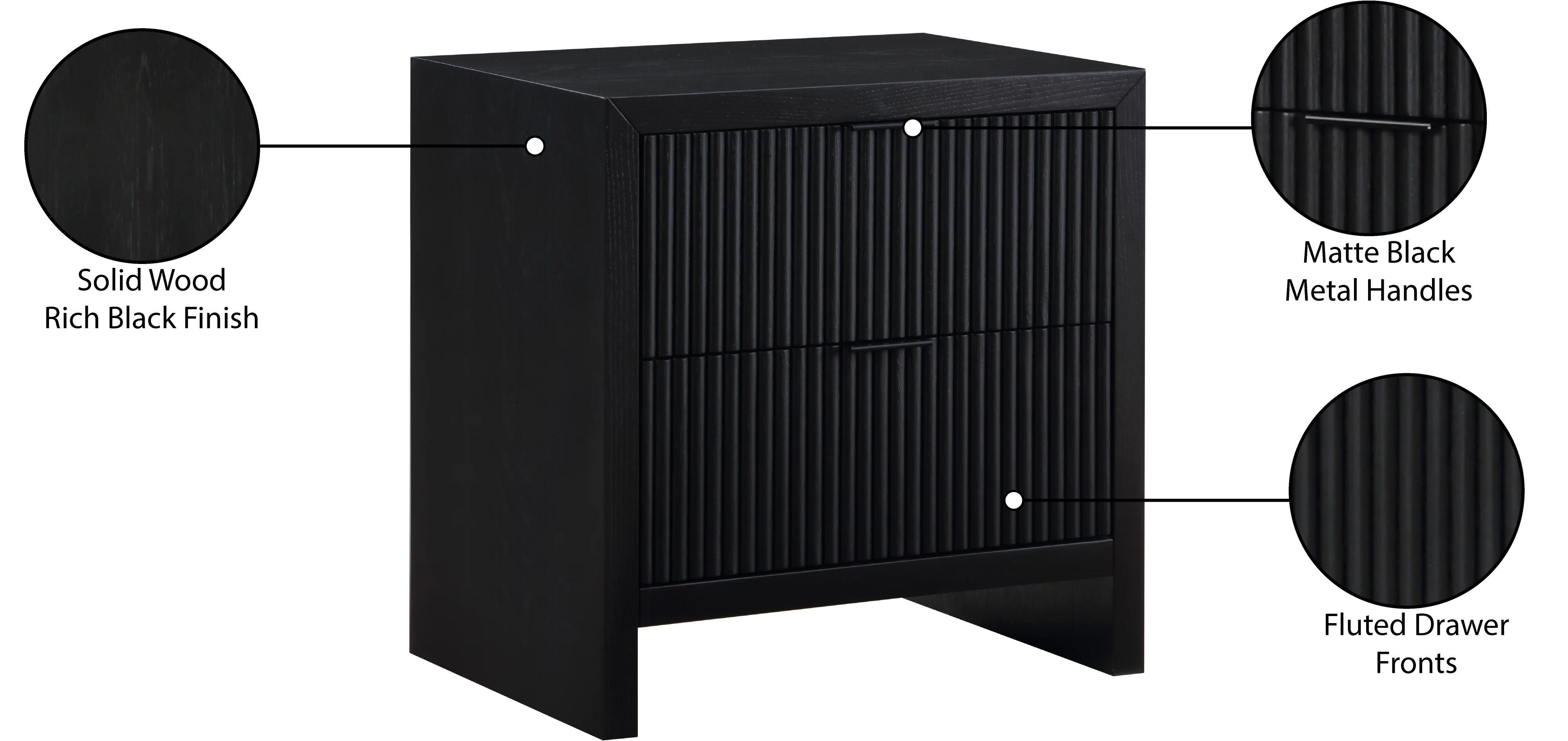 Athena Black Night Stand NS - Image 9