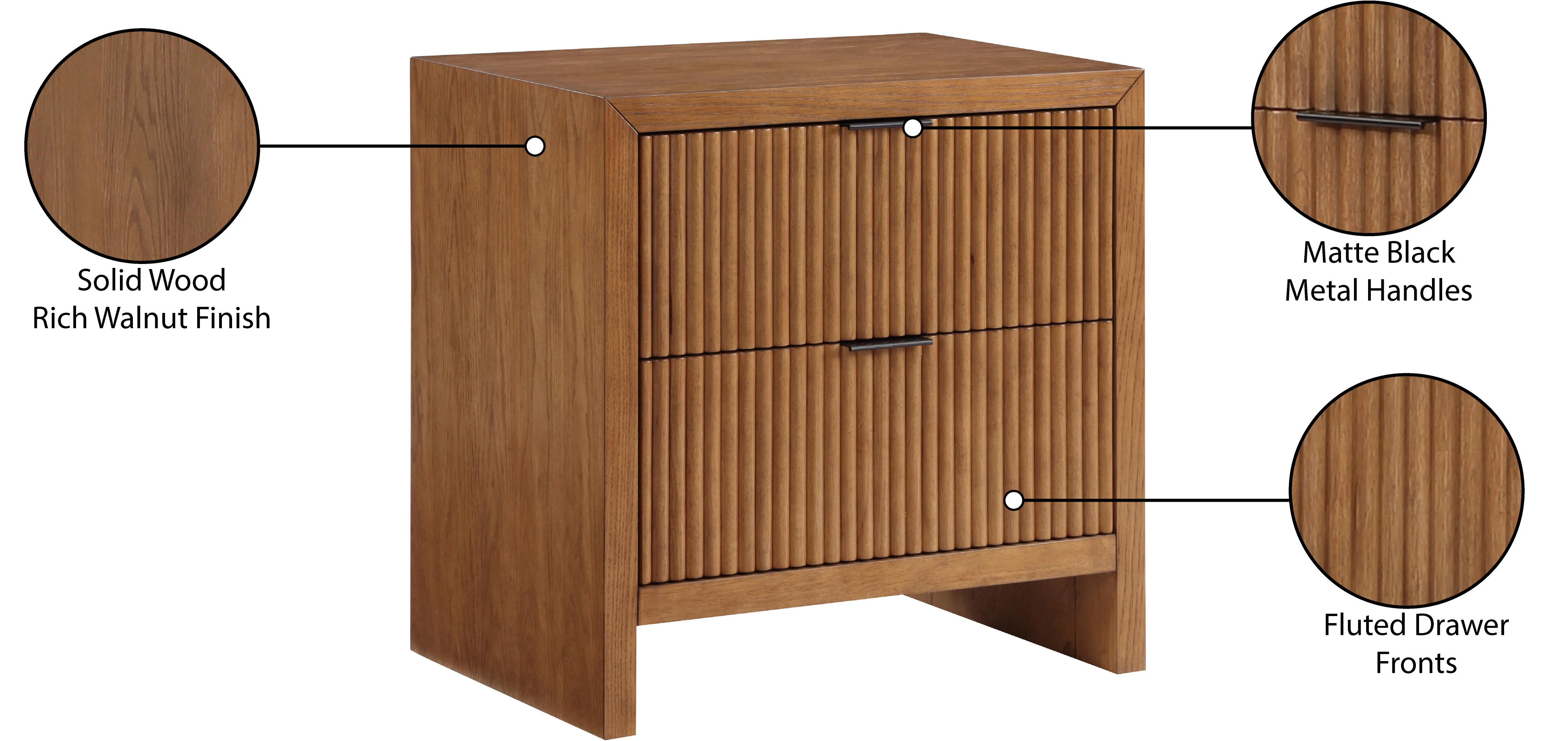 Athena Walnut Night Stand NS - Image 9