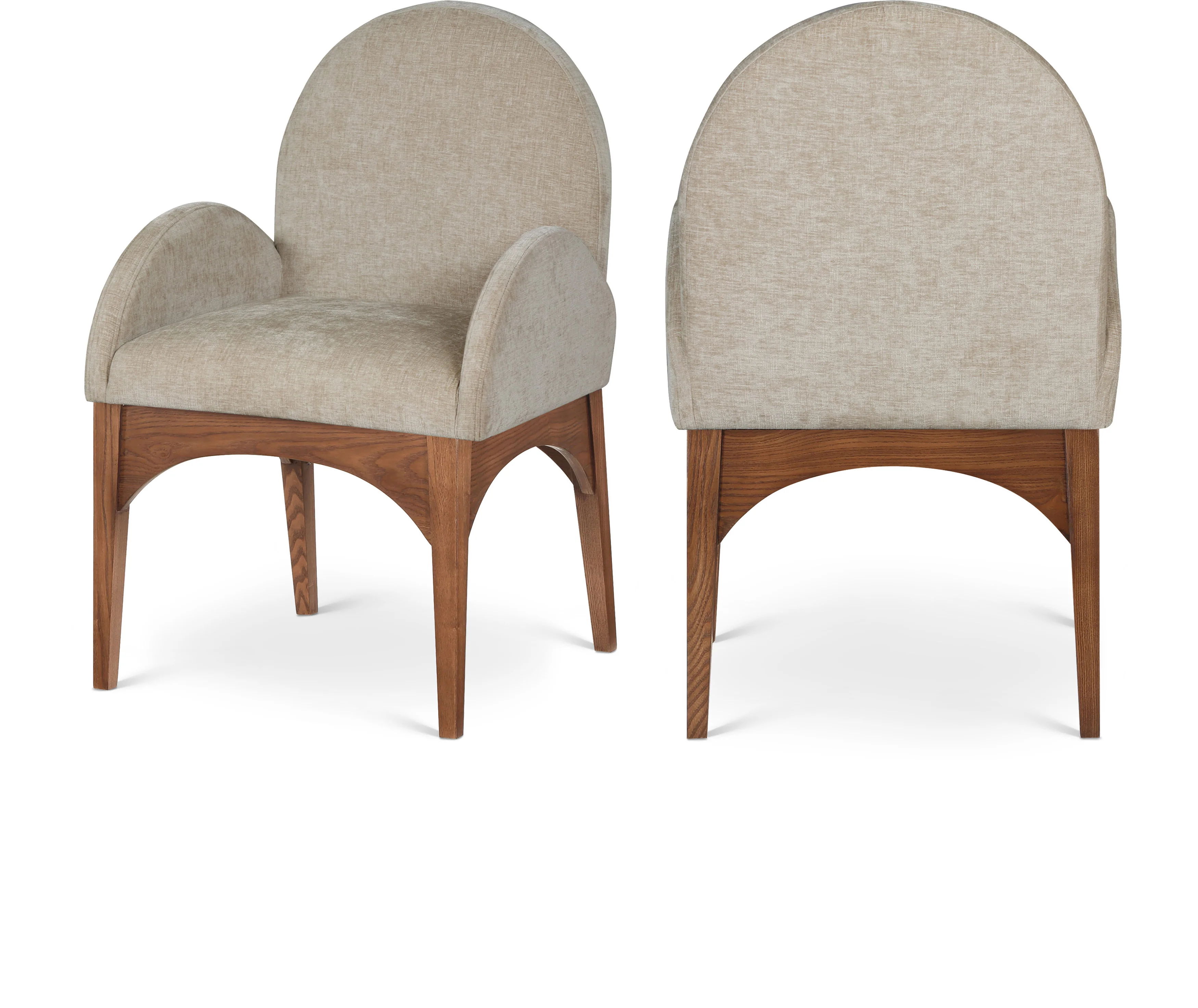 Brielle Beige Chenille Fabric Dining Chair AC - Image 11