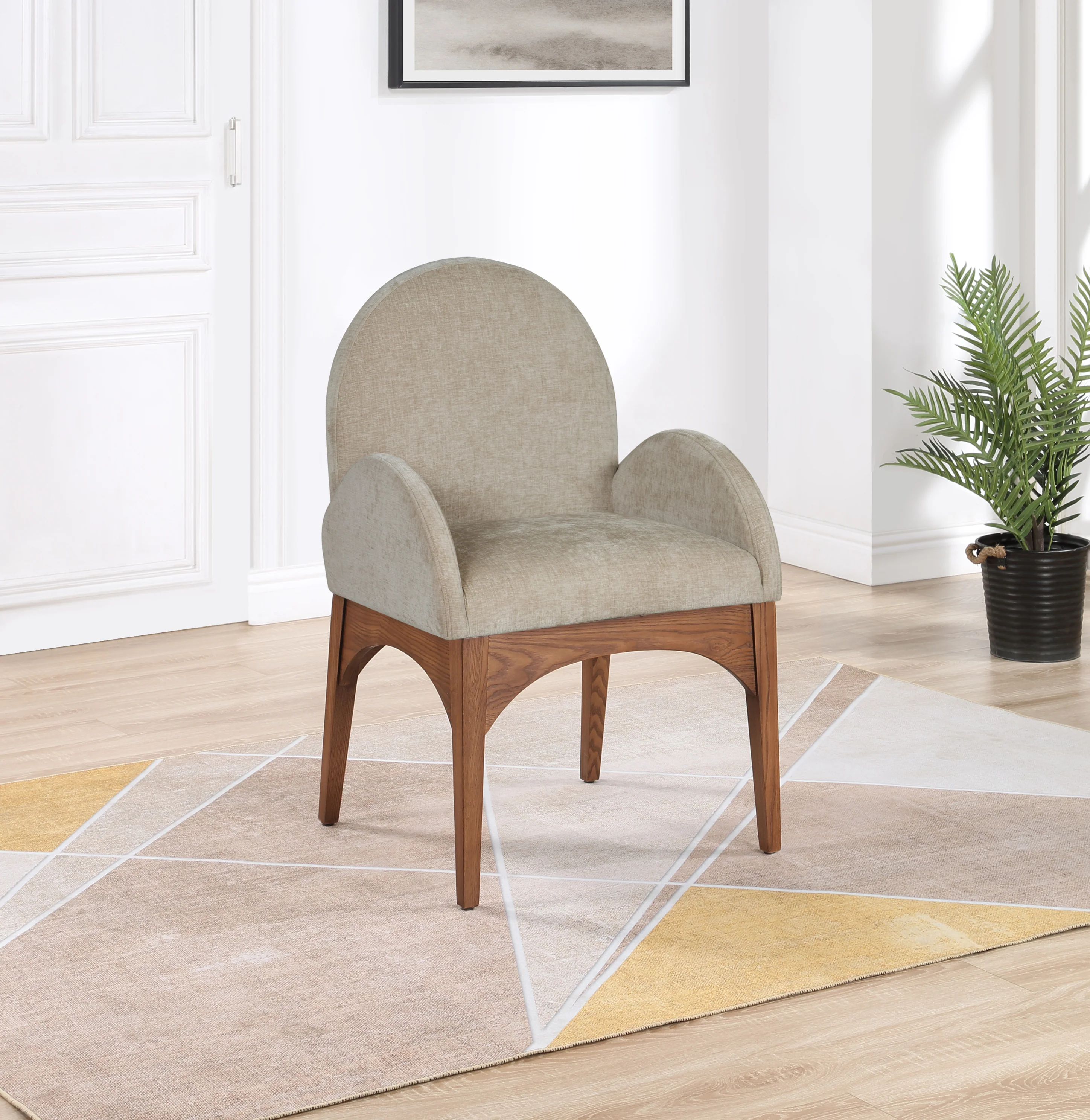 Brielle Beige Chenille Fabric Dining Chair AC - Image 18
