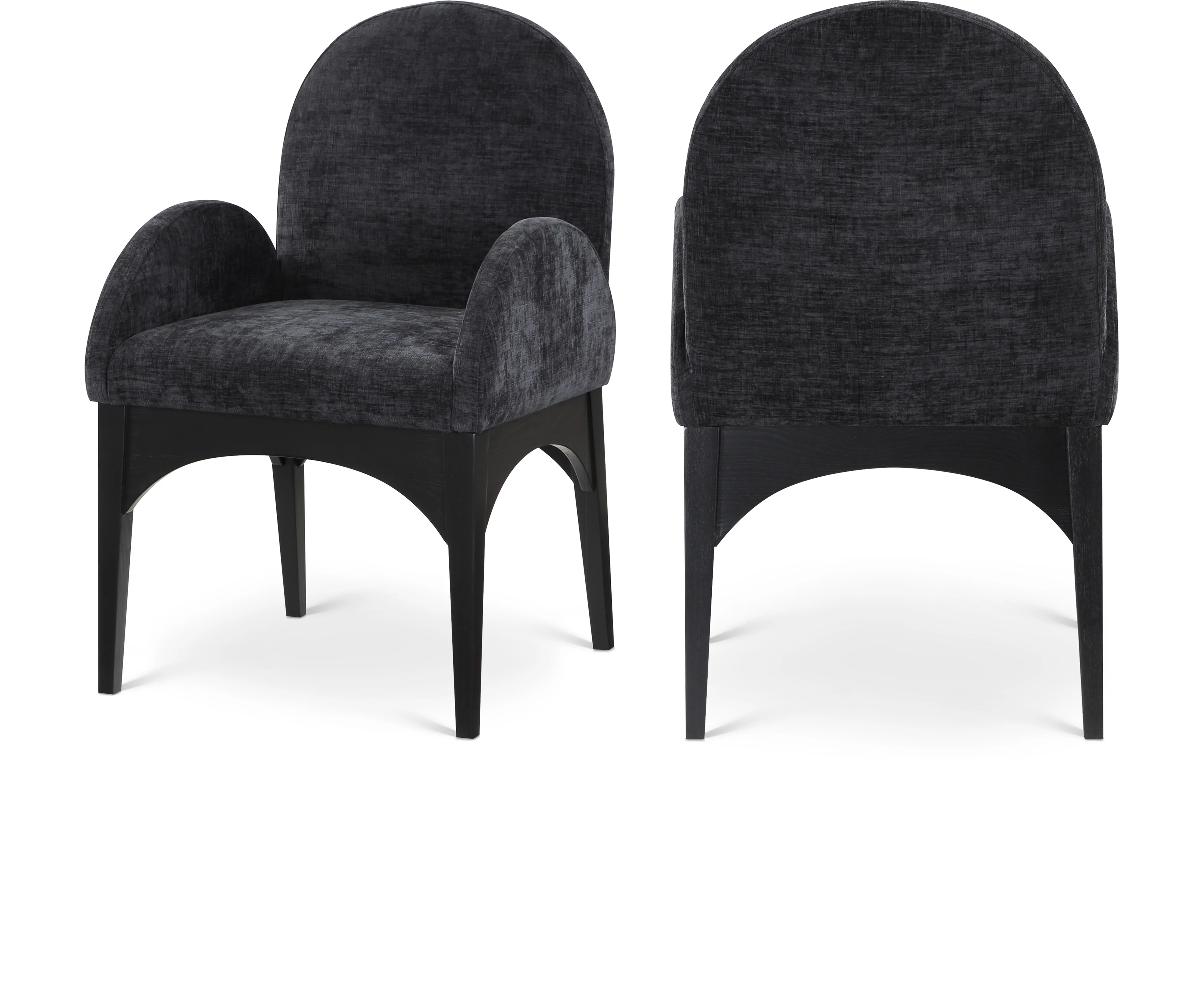 Brielle Black Chenille Fabric Dining Chair AC - Image 11