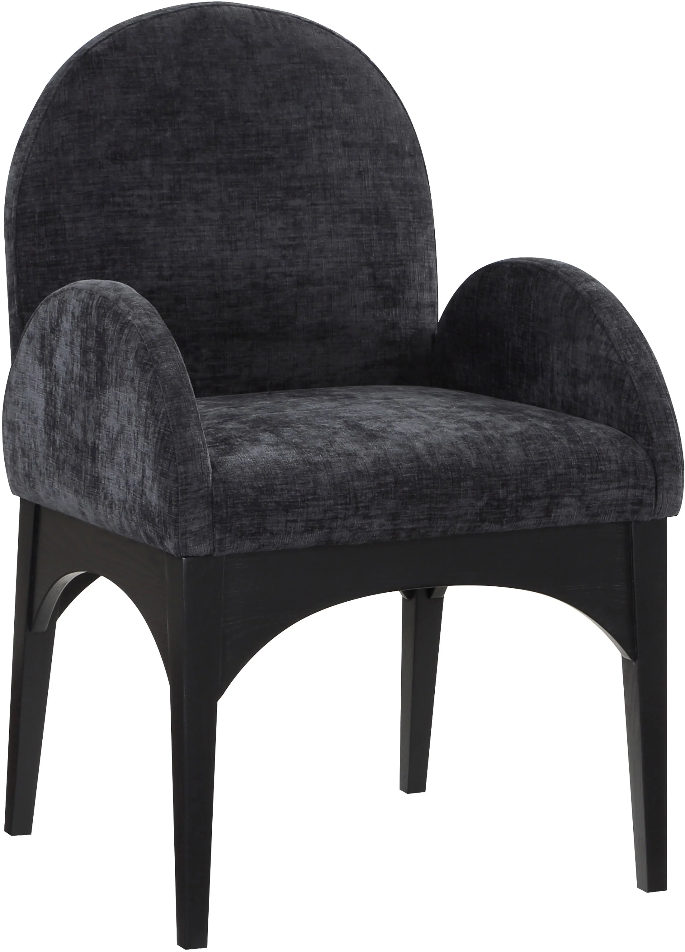 Brielle Black Chenille Fabric Dining Chair AC - Image 13