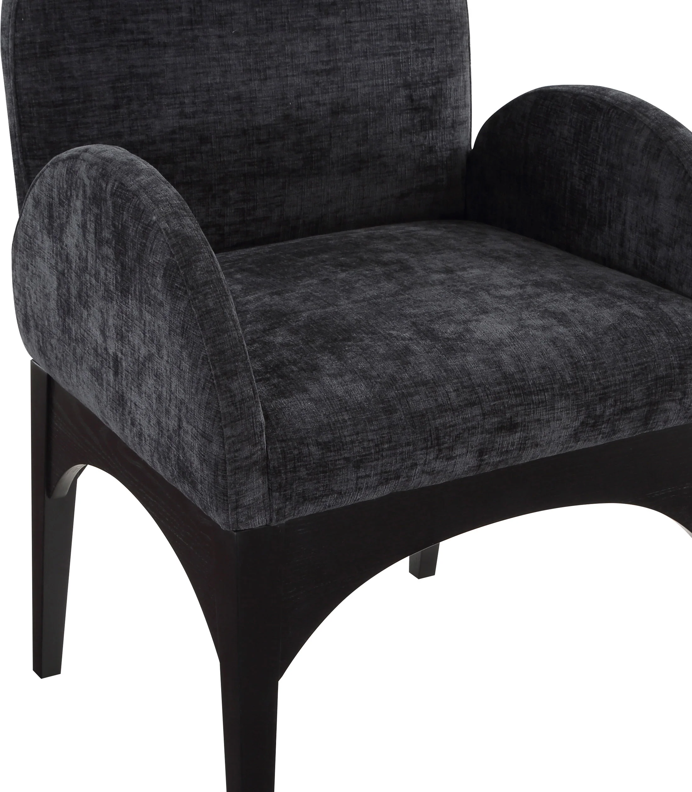 Brielle Black Chenille Fabric Dining Chair AC - Image 17