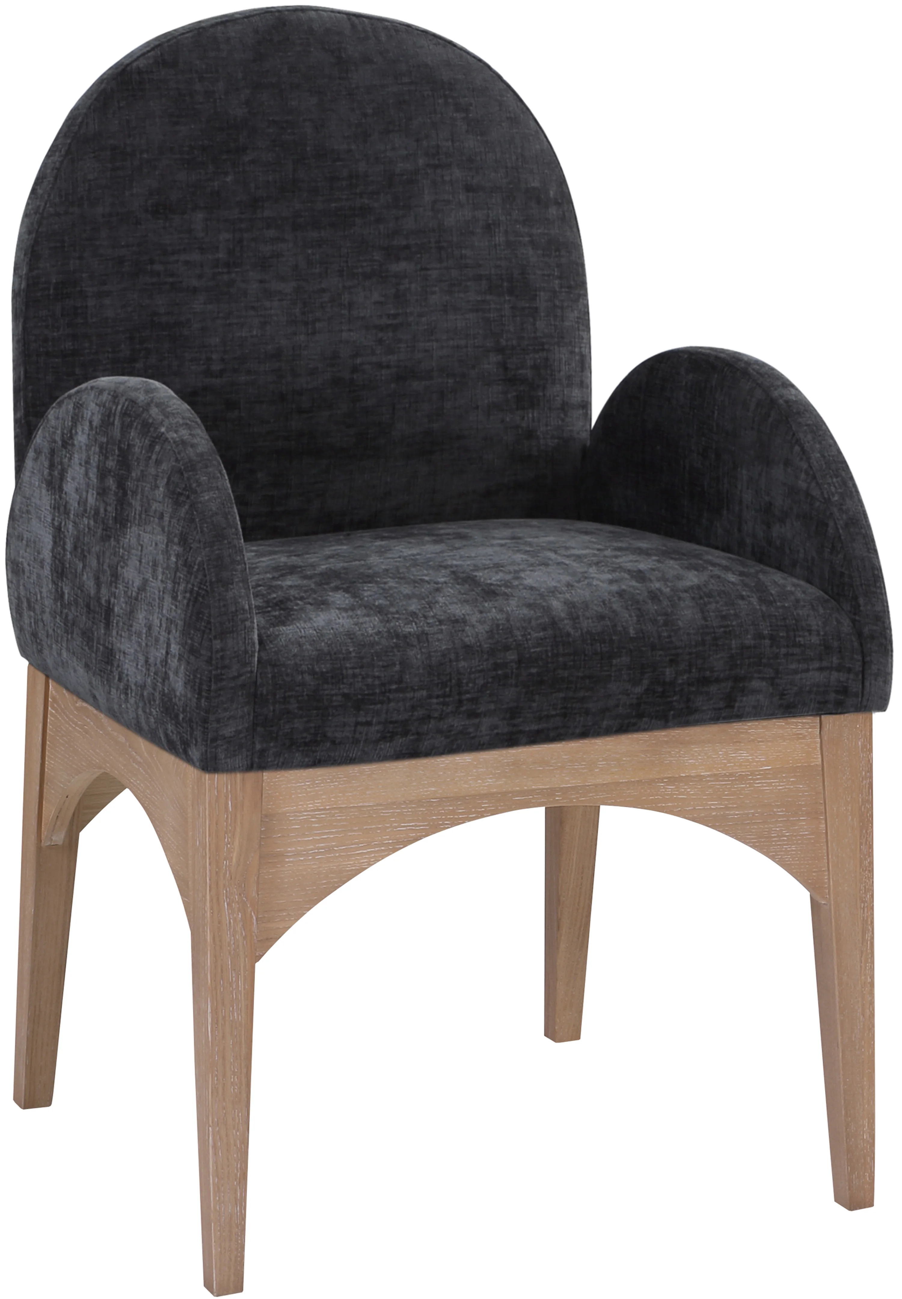 Brielle Black Chenille Fabric Dining Chair AC - Image 3