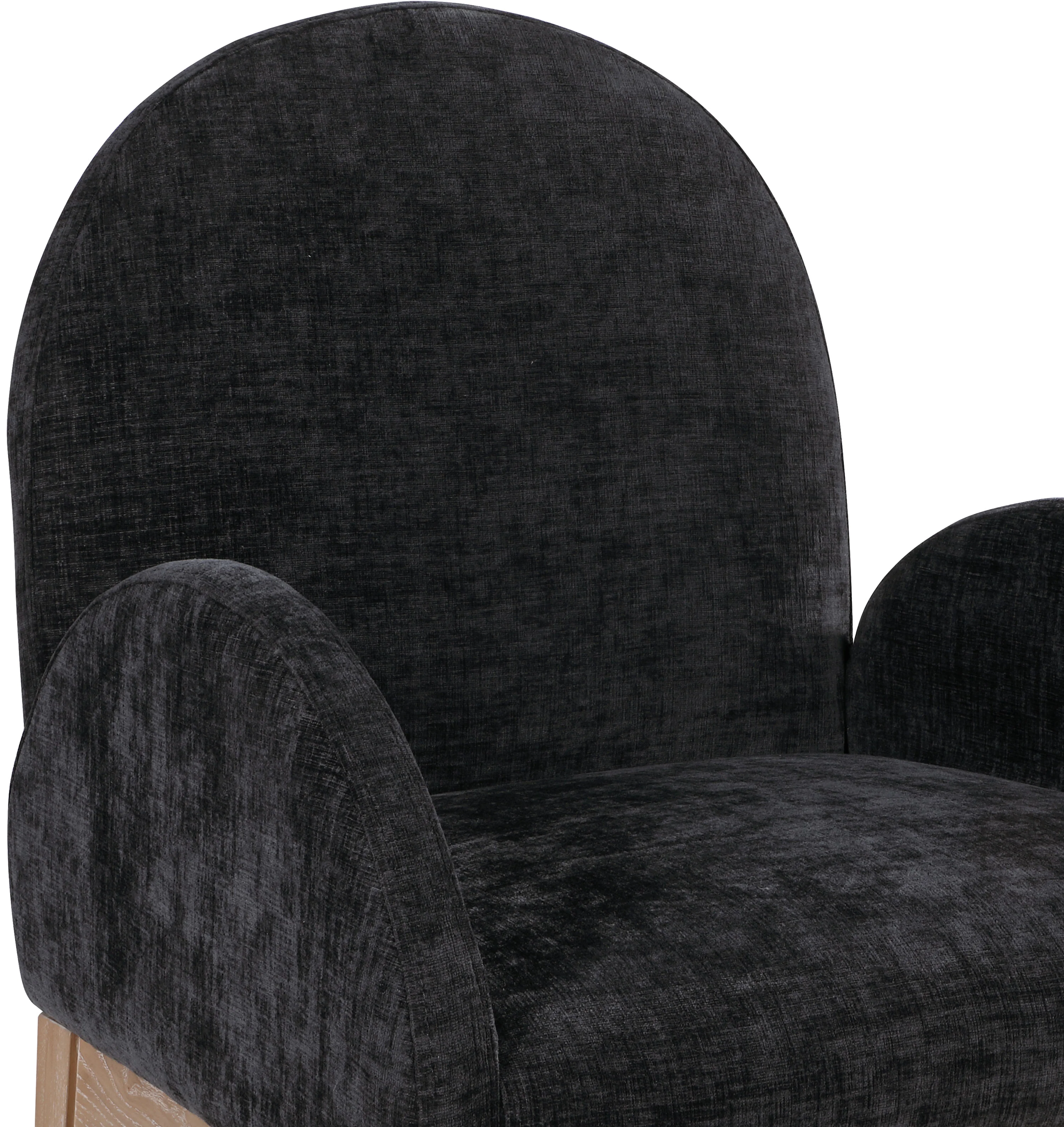 Brielle Black Chenille Fabric Dining Chair AC - Image 6