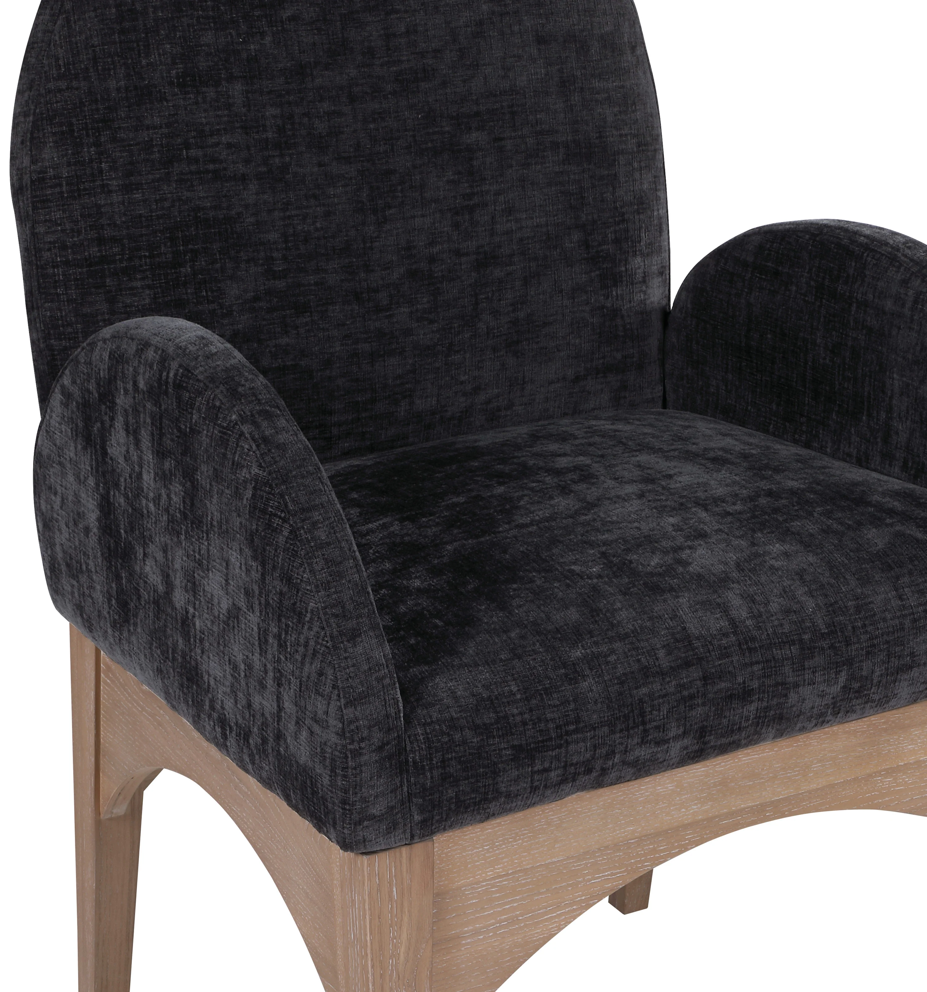 Brielle Black Chenille Fabric Dining Chair AC - Image 7