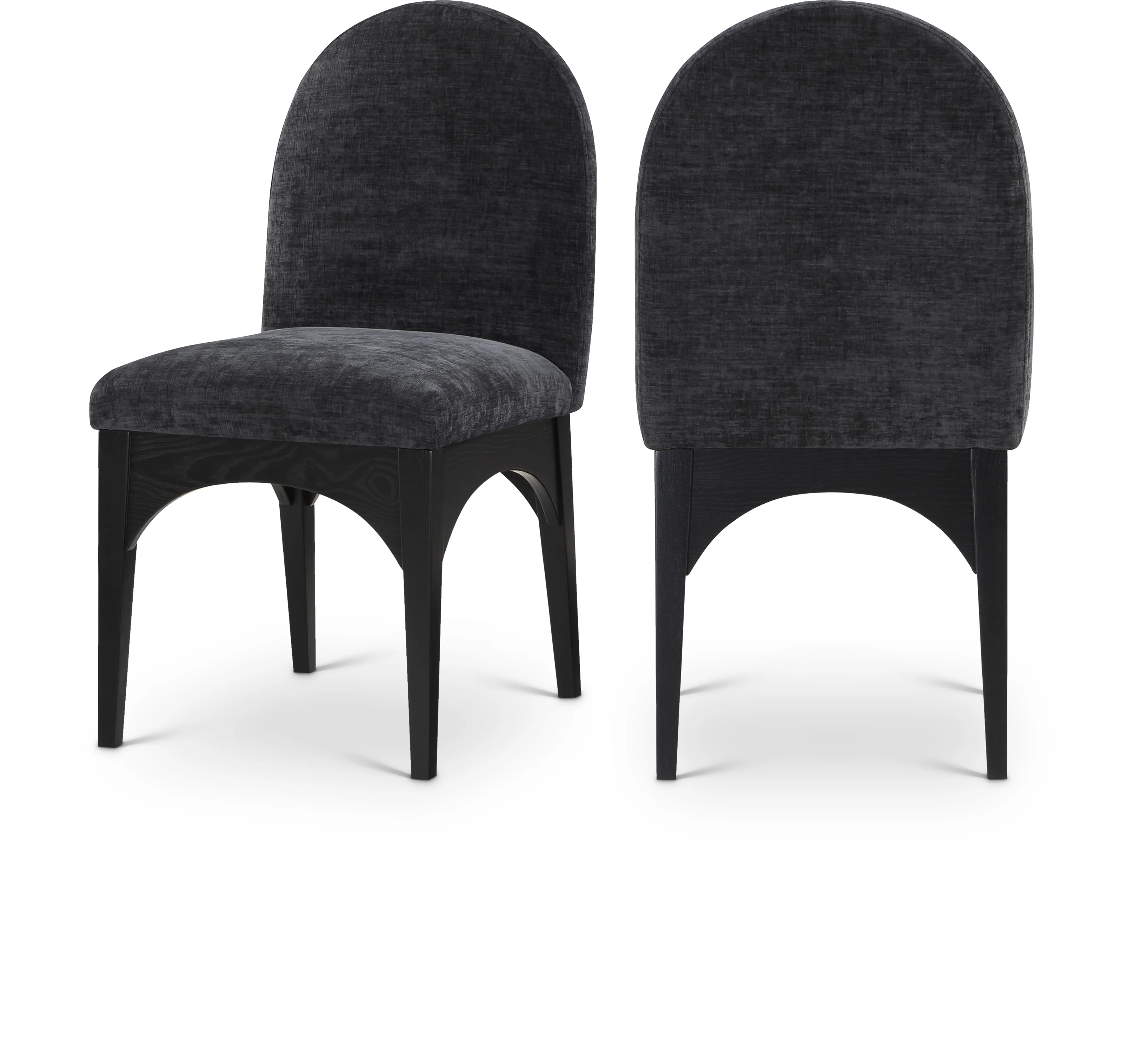 Brielle Black Chenille Fabric Dining Chair SC - Image 11