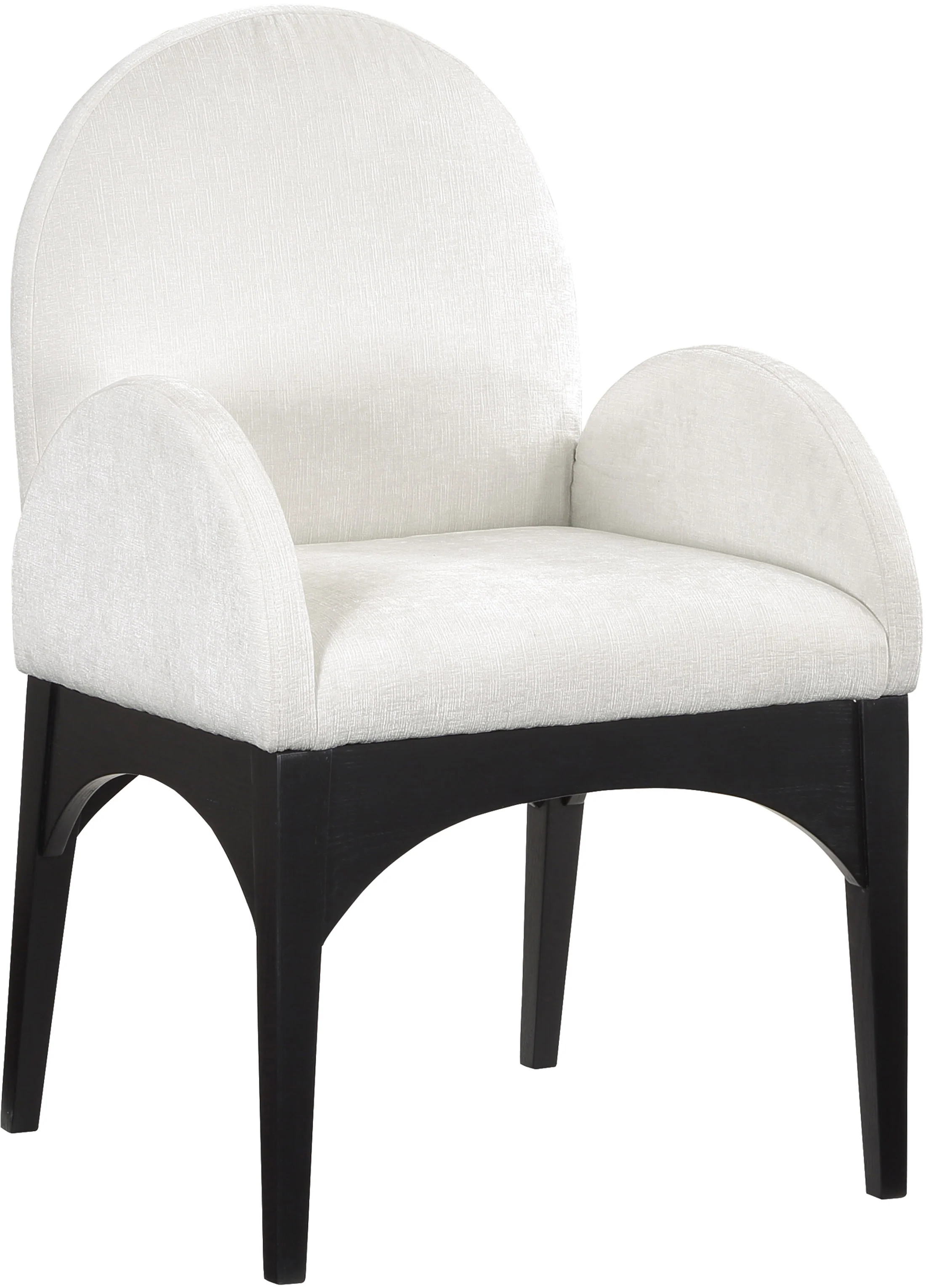 Brielle Cream Chenille Fabric Dining Chair AC - Image 13