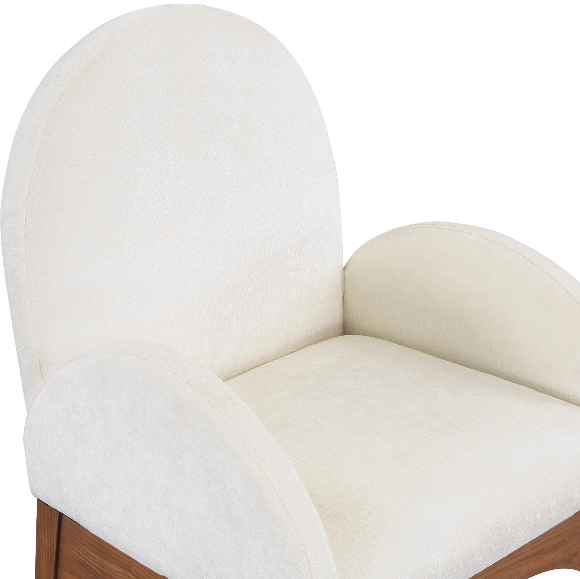 Brielle Cream Chenille Fabric Dining Chair AC - Image 26
