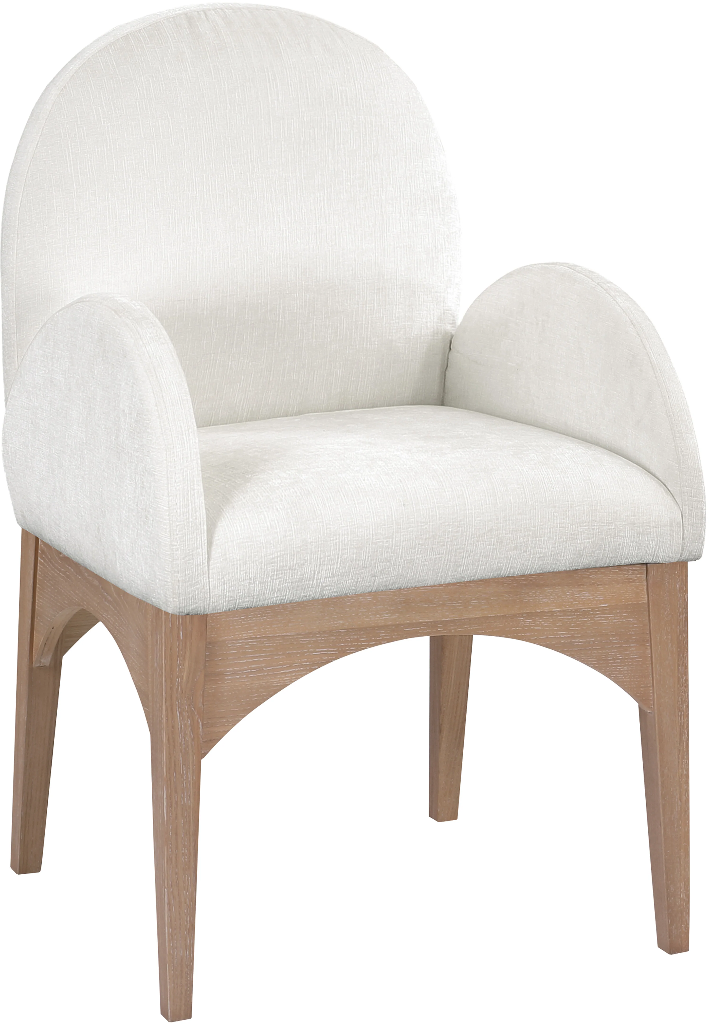 Brielle Cream Chenille Fabric Dining Chair AC - Image 3