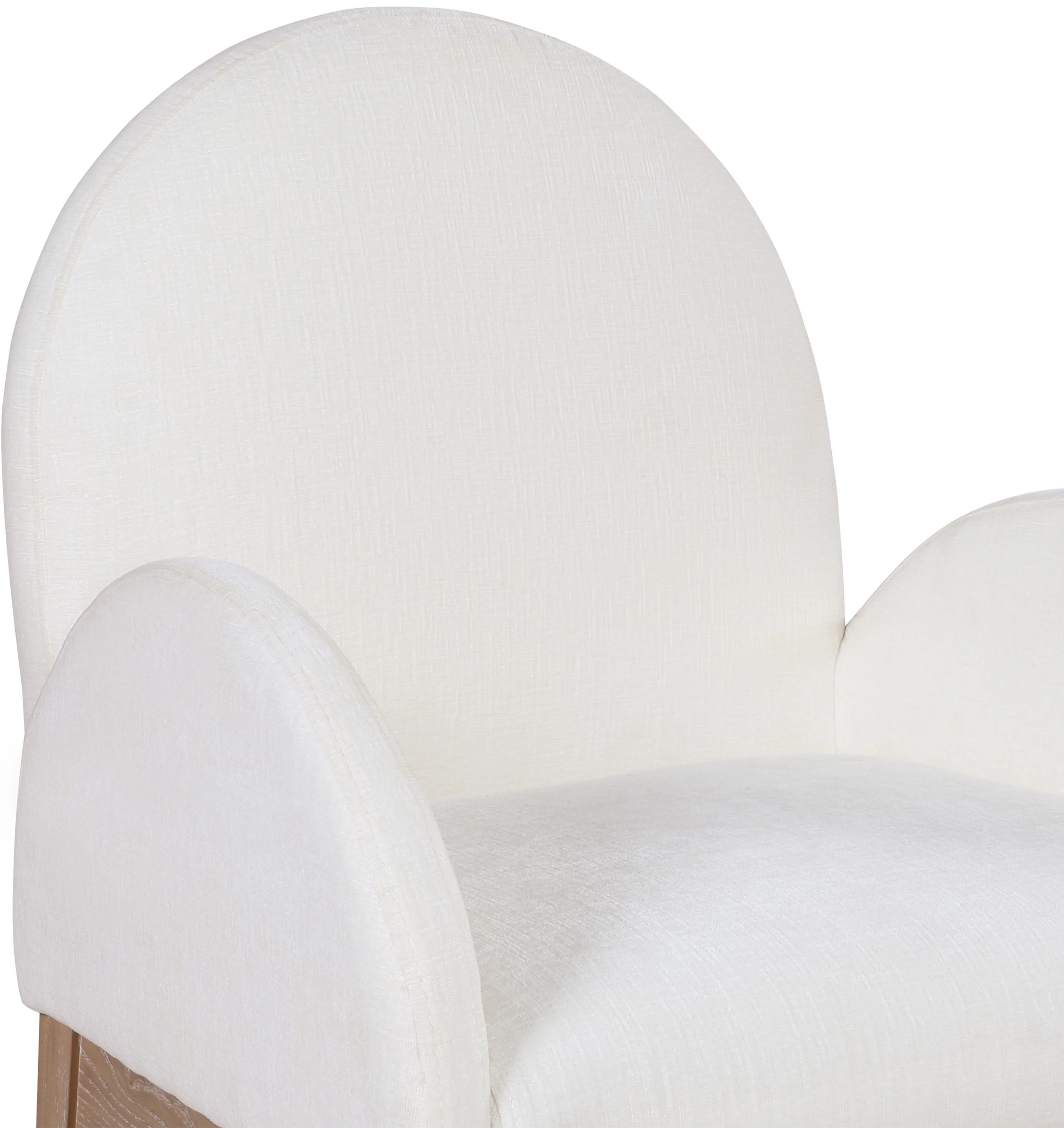 Brielle Cream Chenille Fabric Dining Chair AC - Image 6