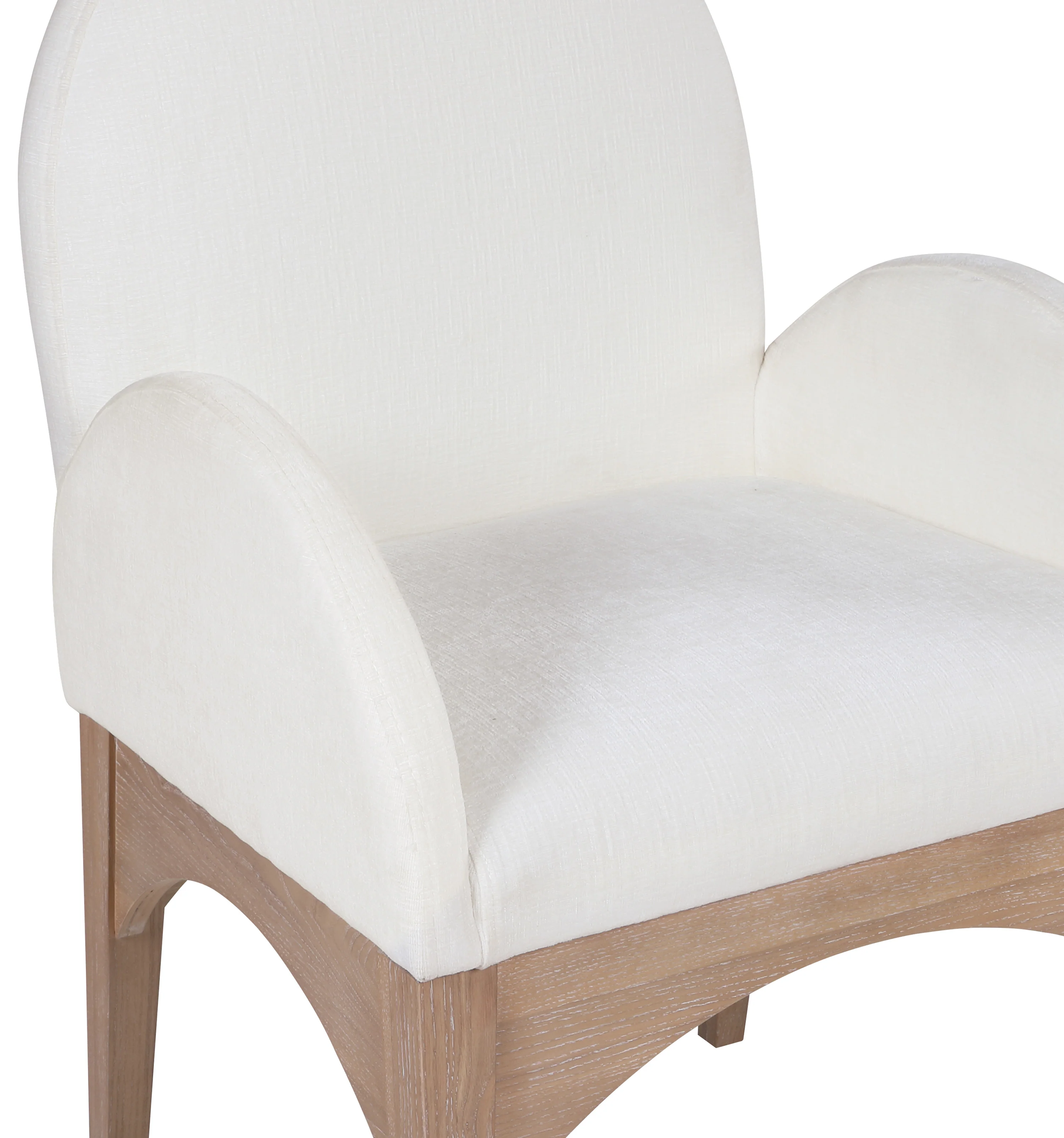 Brielle Cream Chenille Fabric Dining Chair AC - Image 7