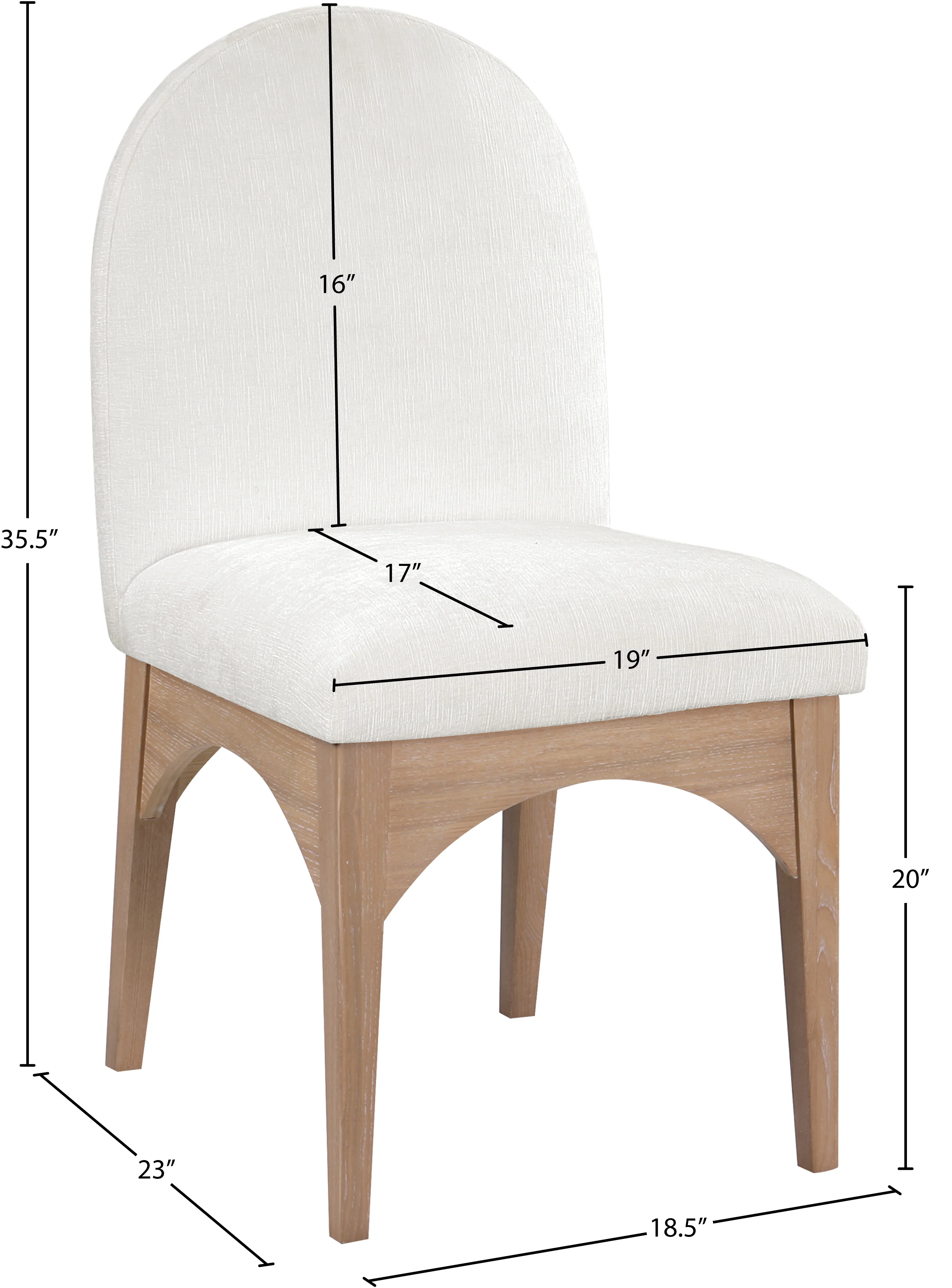 Brielle Cream Chenille Fabric Dining Chair SC - Image 10
