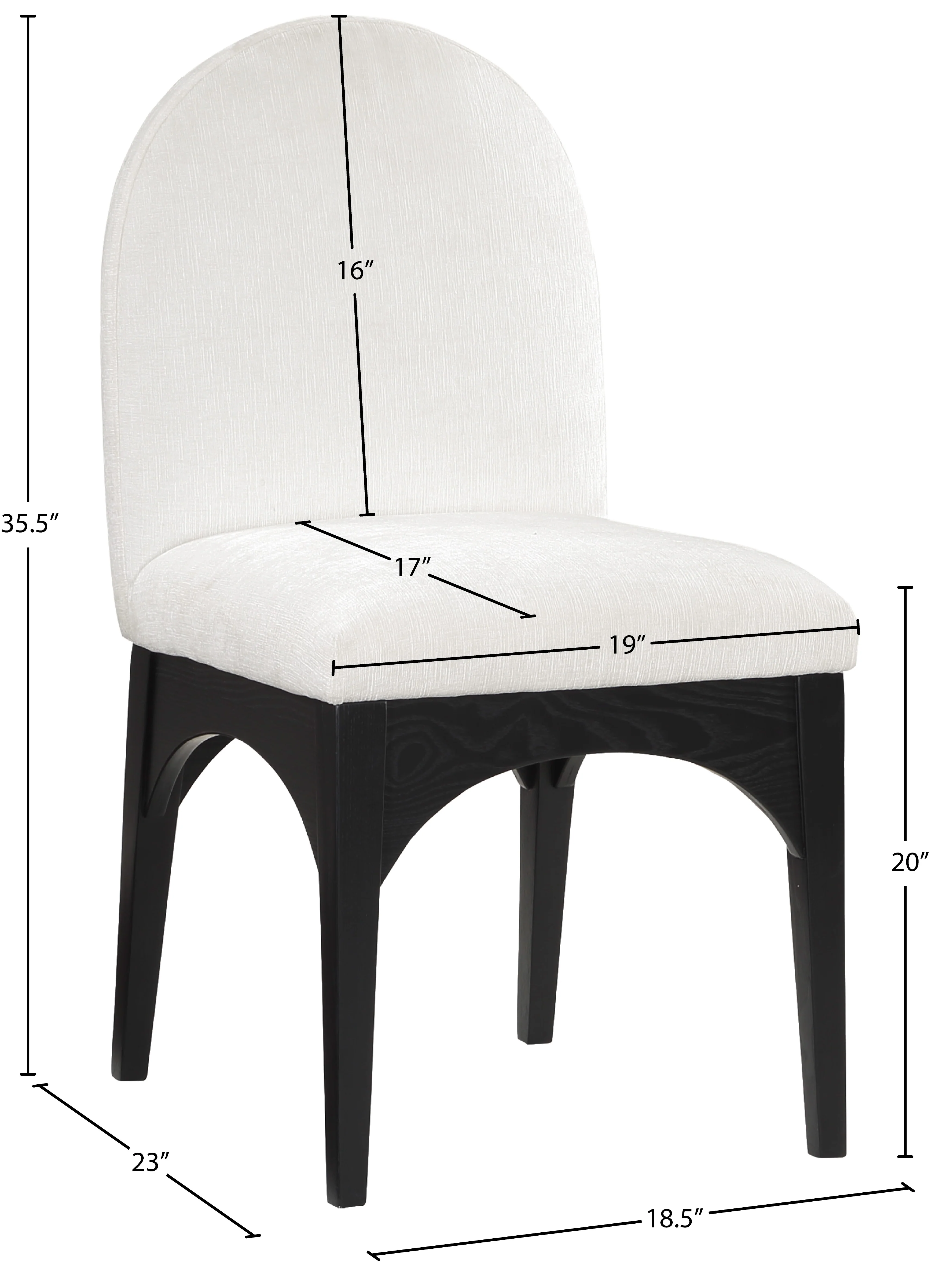 Brielle Cream Chenille Fabric Dining Chair SC - Image 20