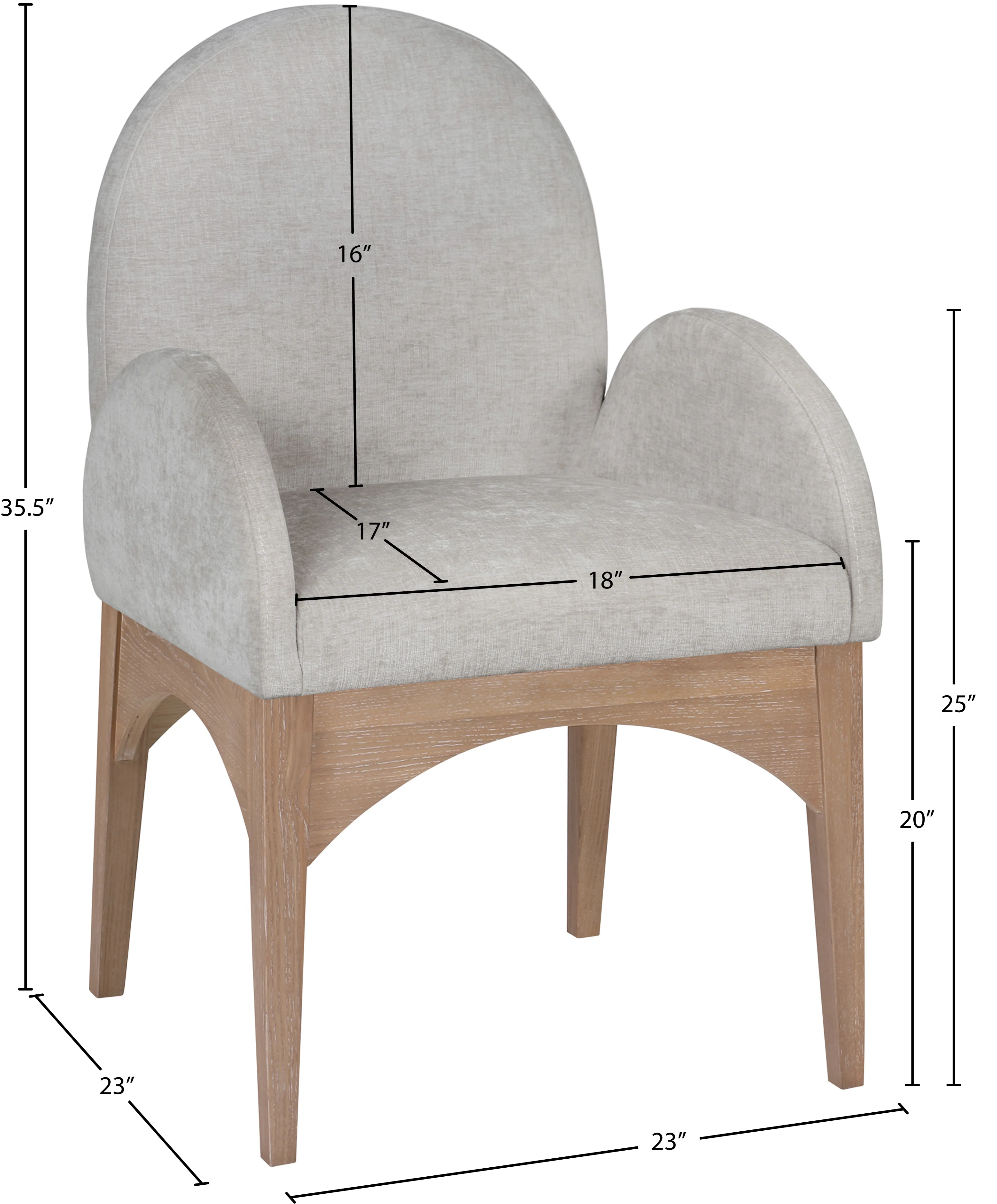 Brielle Grey Chenille Fabric Dining Chair AC - Image 10