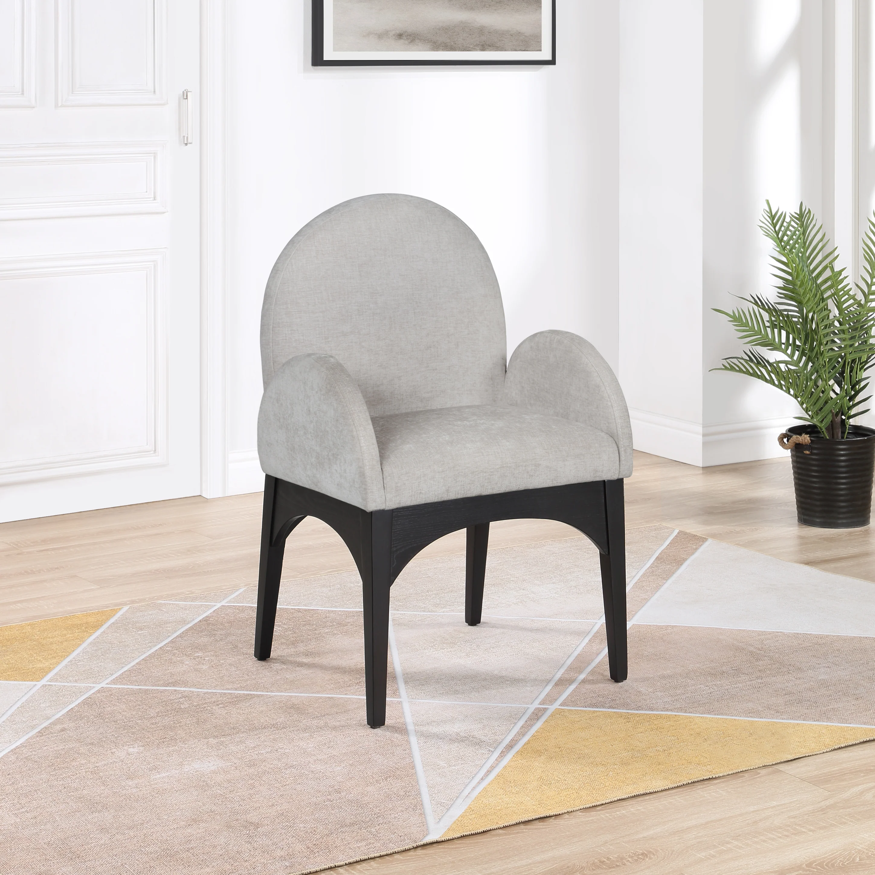 Brielle Grey Chenille Fabric Dining Chair AC - Image 18