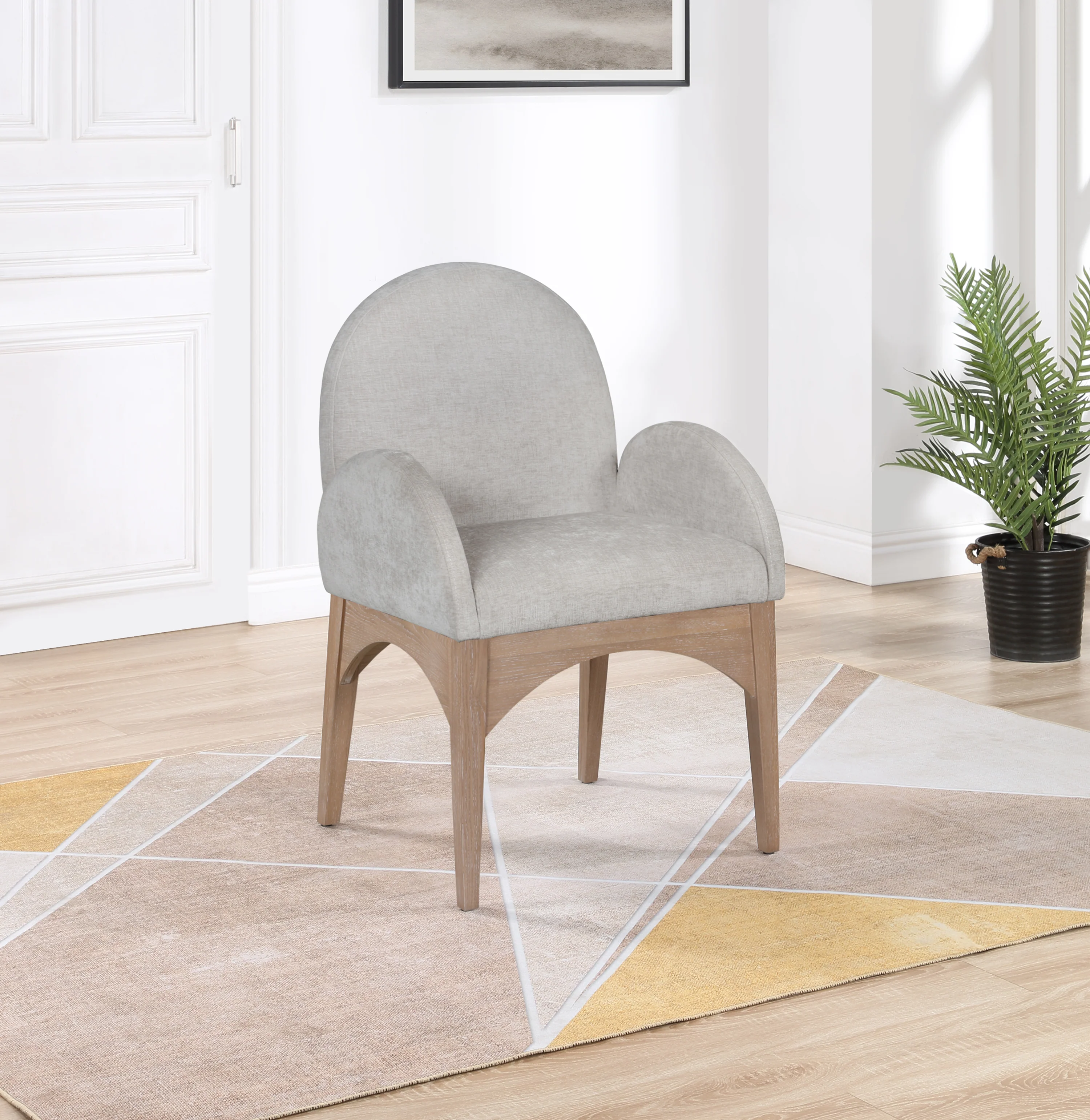 Brielle Grey Chenille Fabric Dining Chair AC - Image 8