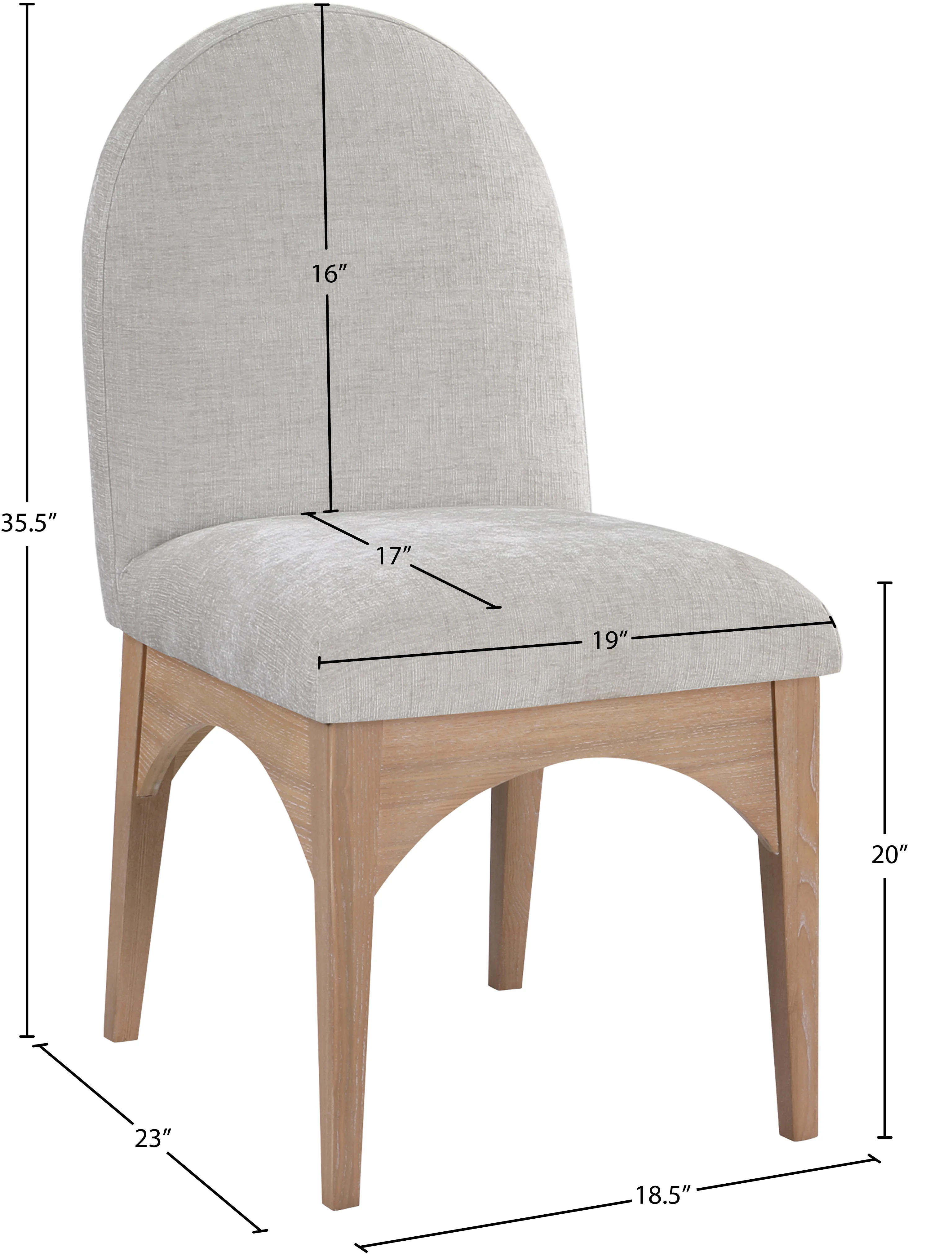 Brielle Grey Chenille Fabric Dining Chair SC - Image 10