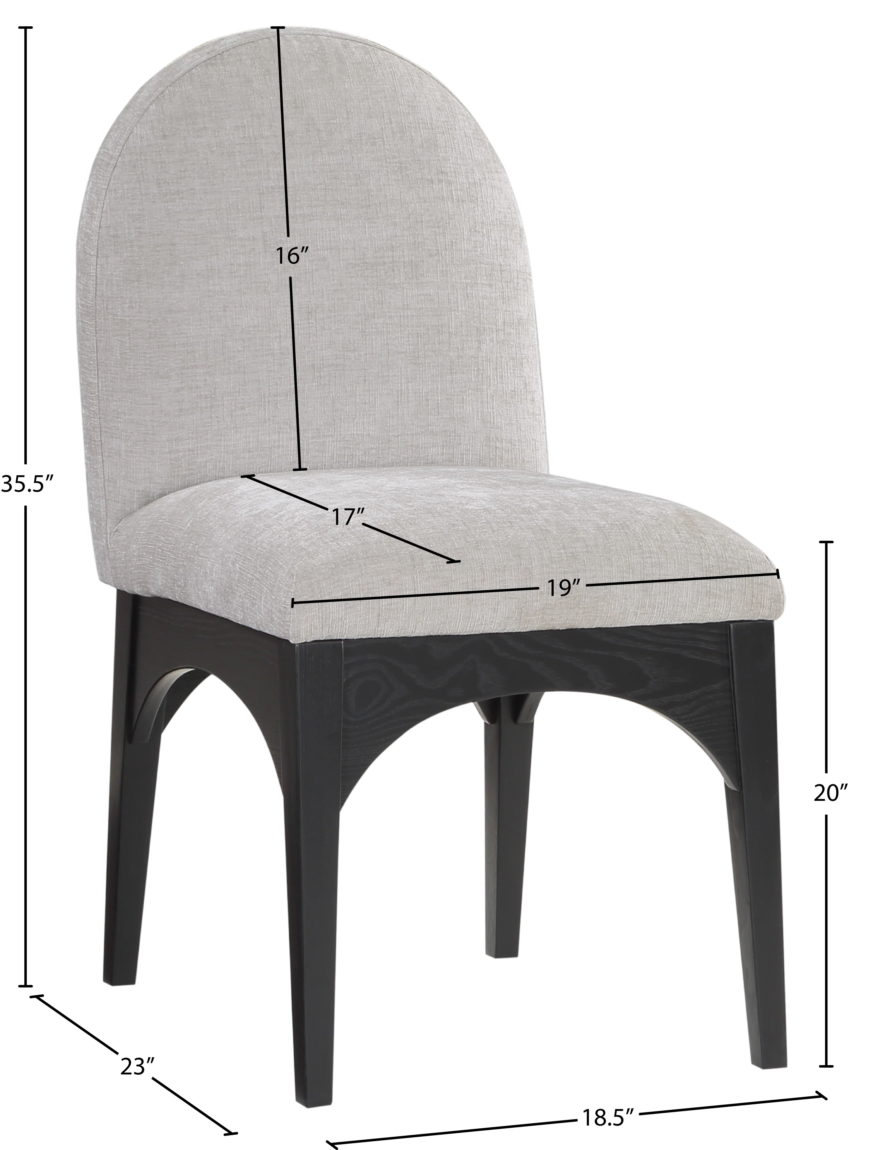 Brielle Grey Chenille Fabric Dining Chair SC - Image 20