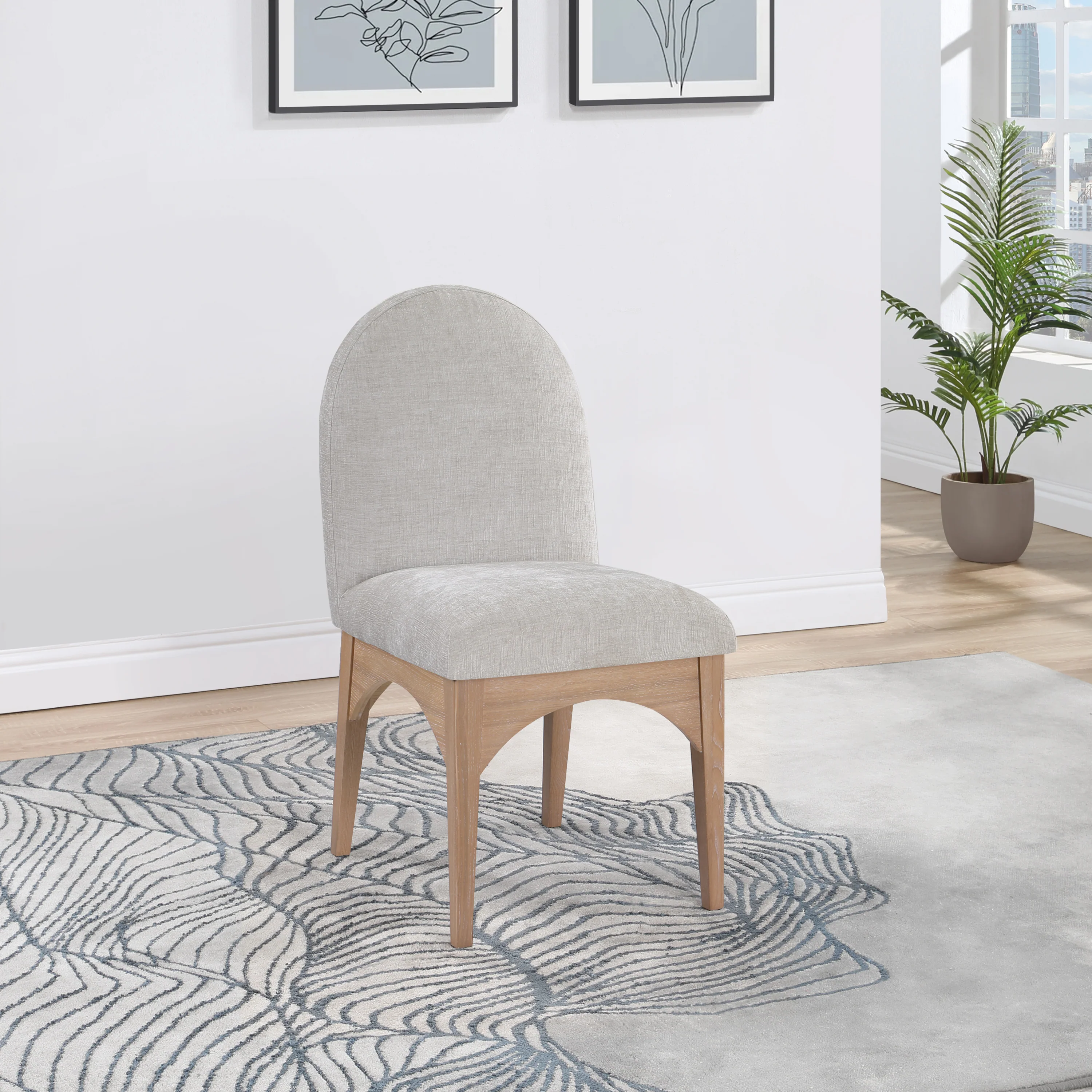 Brielle Grey Chenille Fabric Dining Chair SC - Image 8