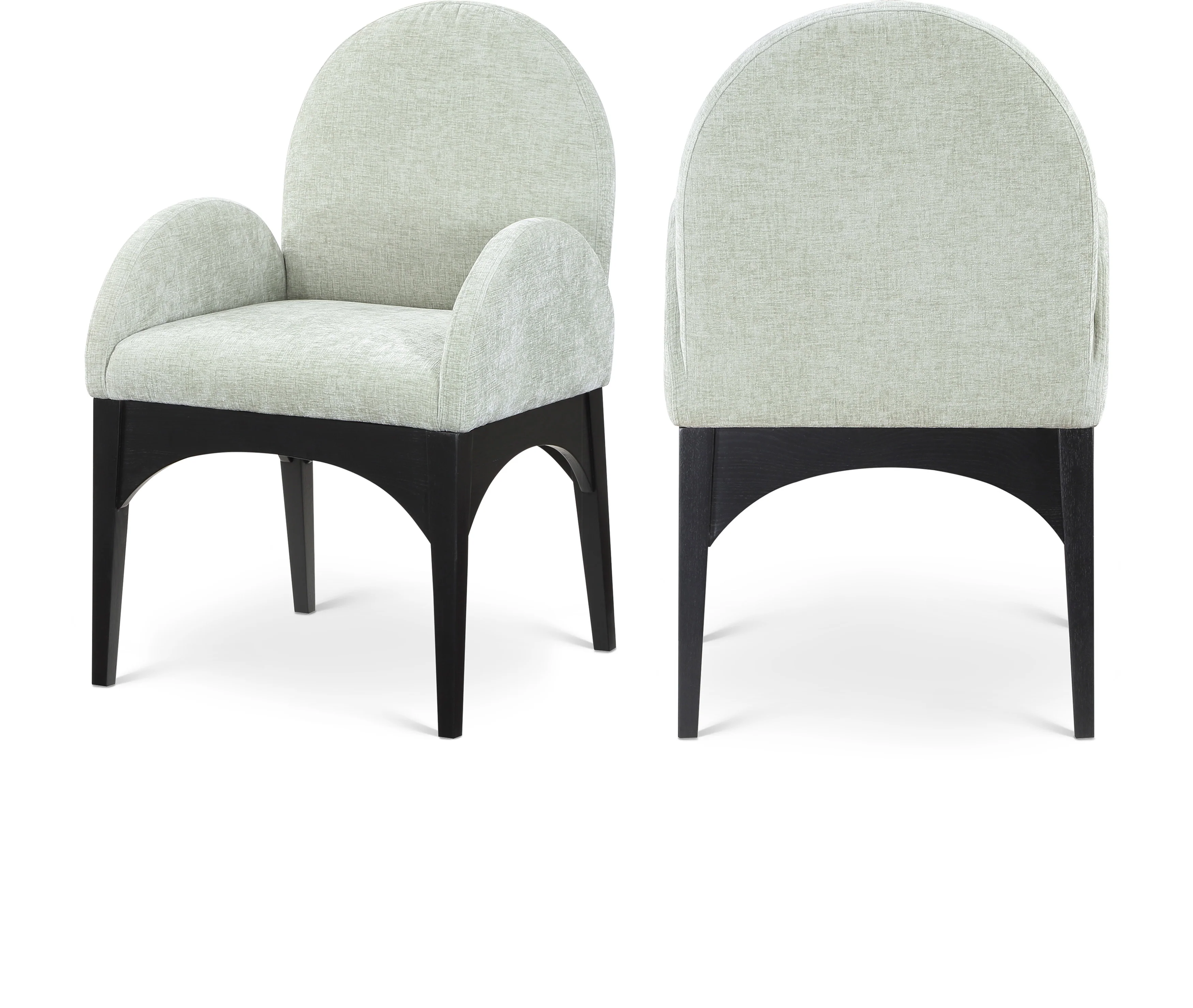 Brielle Mint Chenille Fabric Dining Chair AC - Image 11