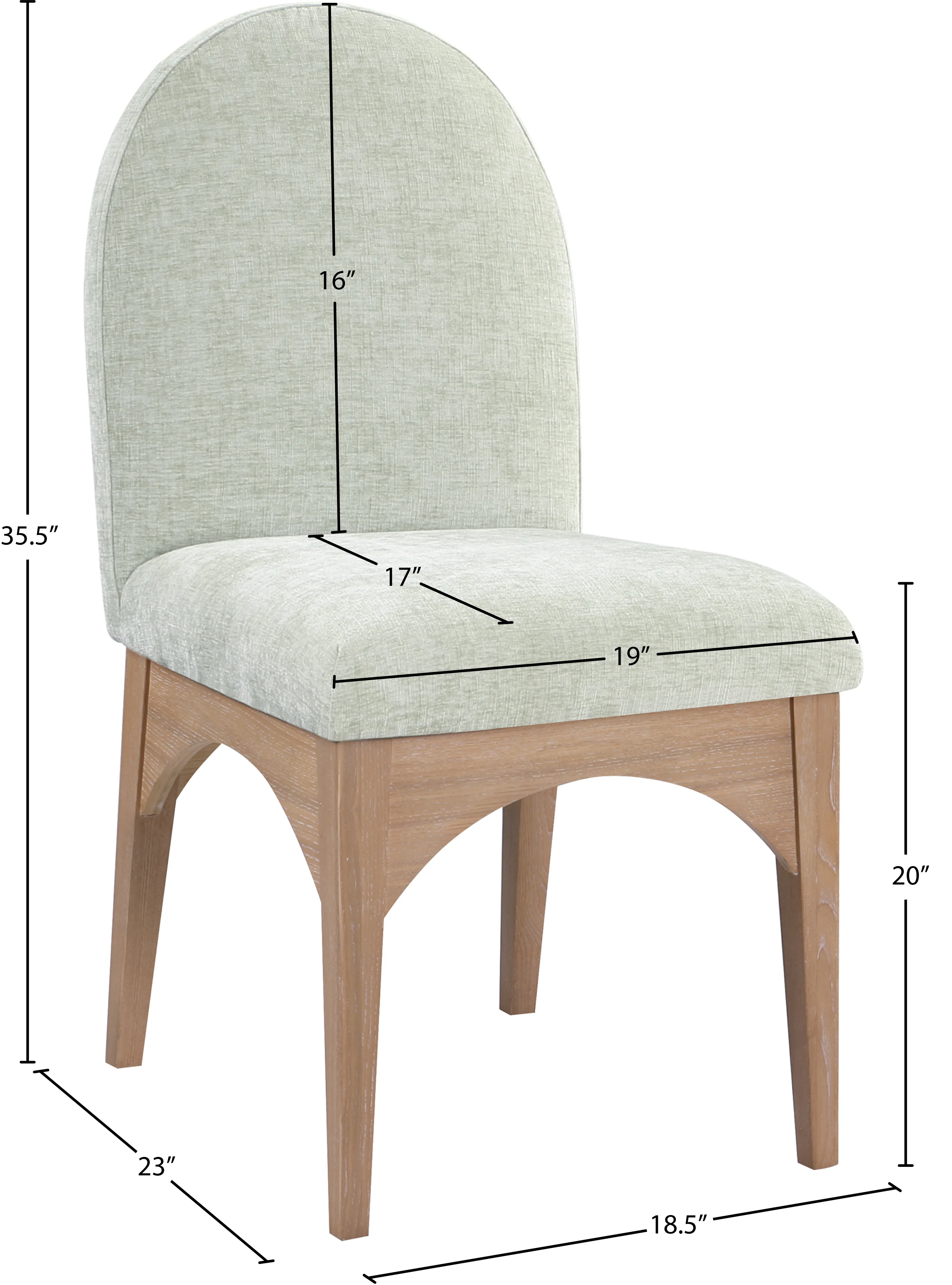 Brielle Mint Chenille Fabric Dining Chair SC - Image 10