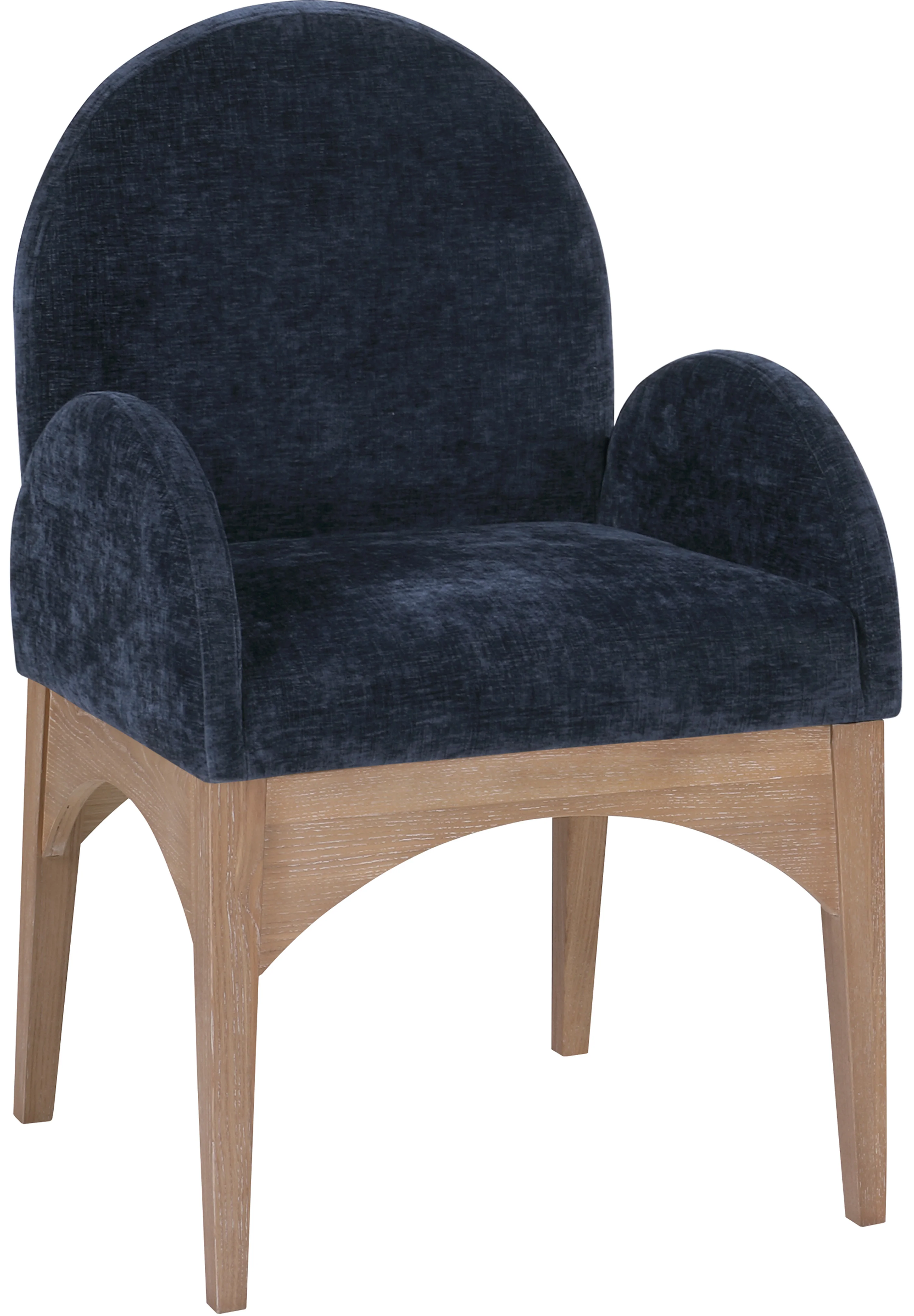Brielle Navy Chenille Fabric Dining Chair AC - Image 3