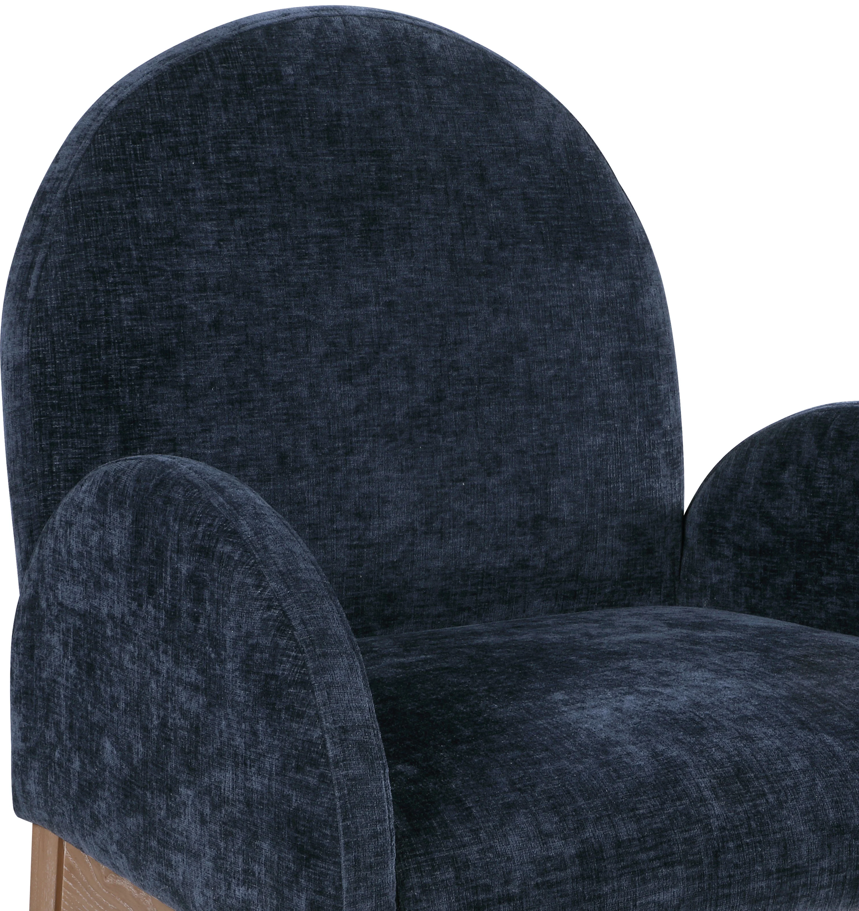 Brielle Navy Chenille Fabric Dining Chair AC - Image 6