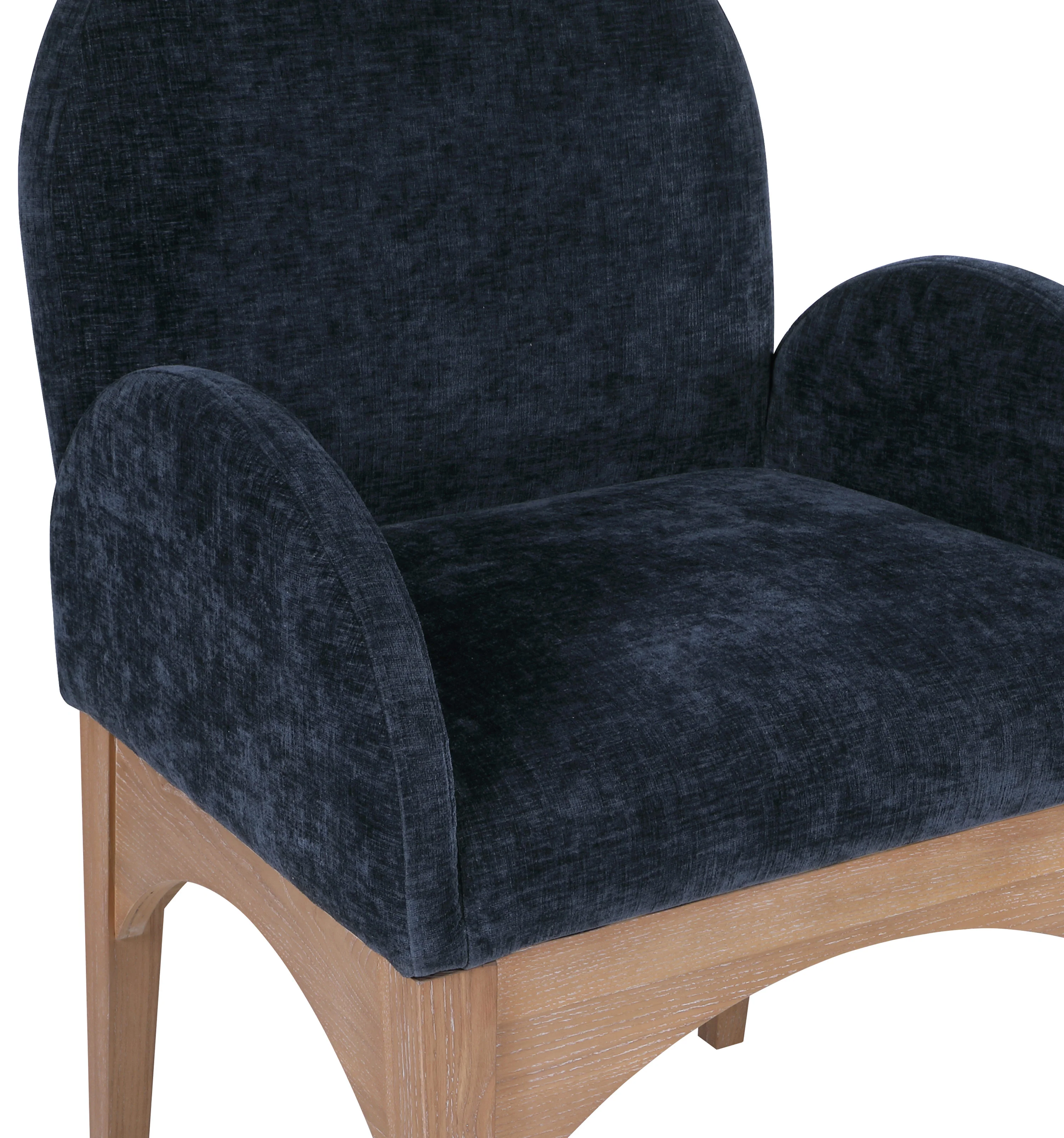 Brielle Navy Chenille Fabric Dining Chair AC - Image 7