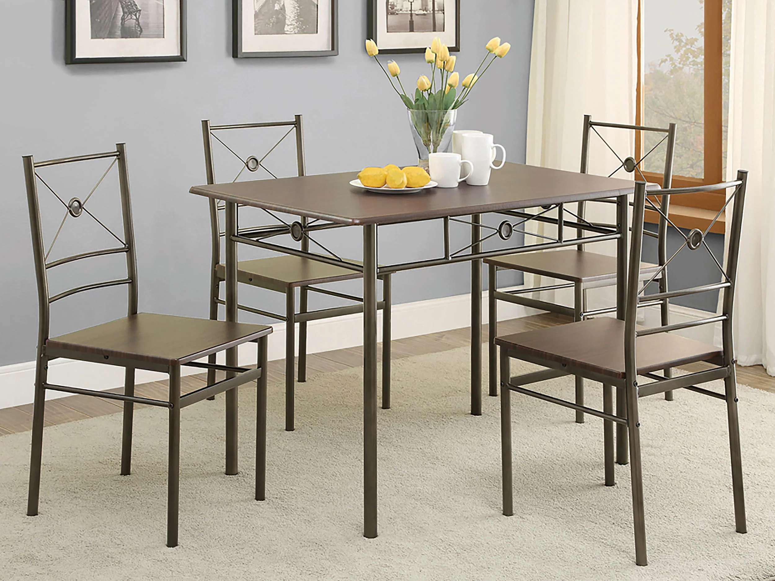 Brookside 5-piece Rectangular Dining Table Set Dark BronzeDark Bronze - Image 6
