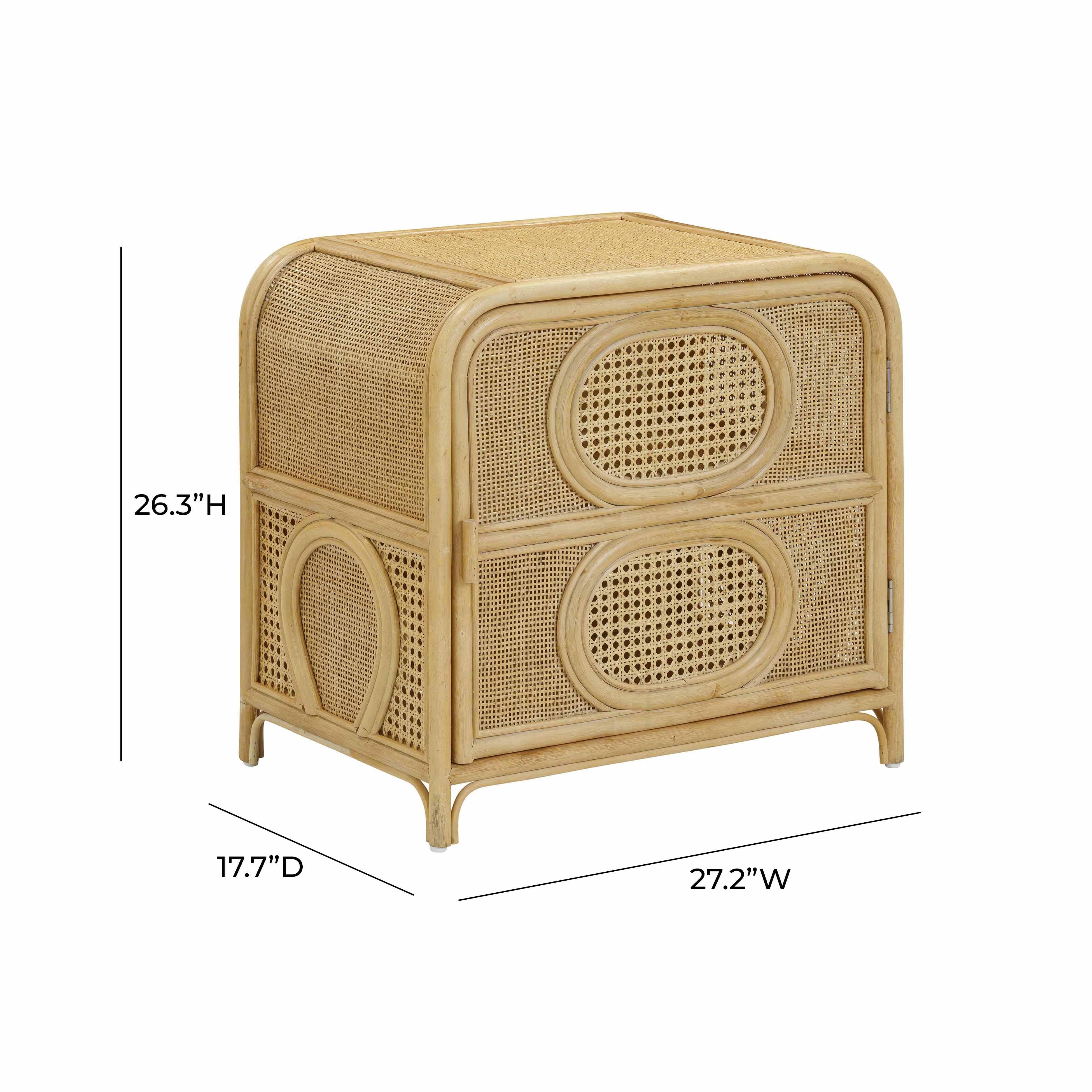 Leaf Natural Rattan Nightstand - Image 7