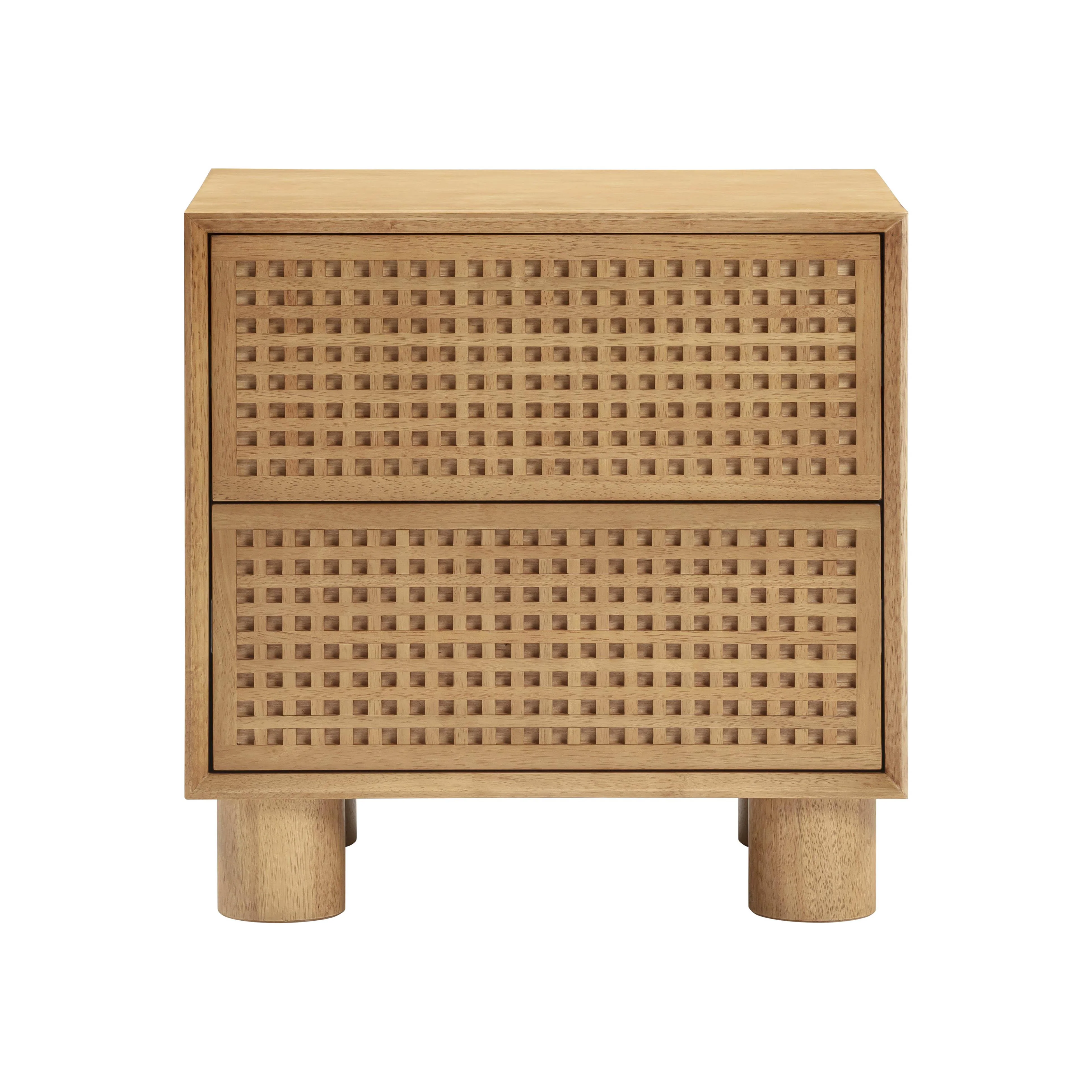 Leaf Natural Rubberwood Nightstand - Image 3