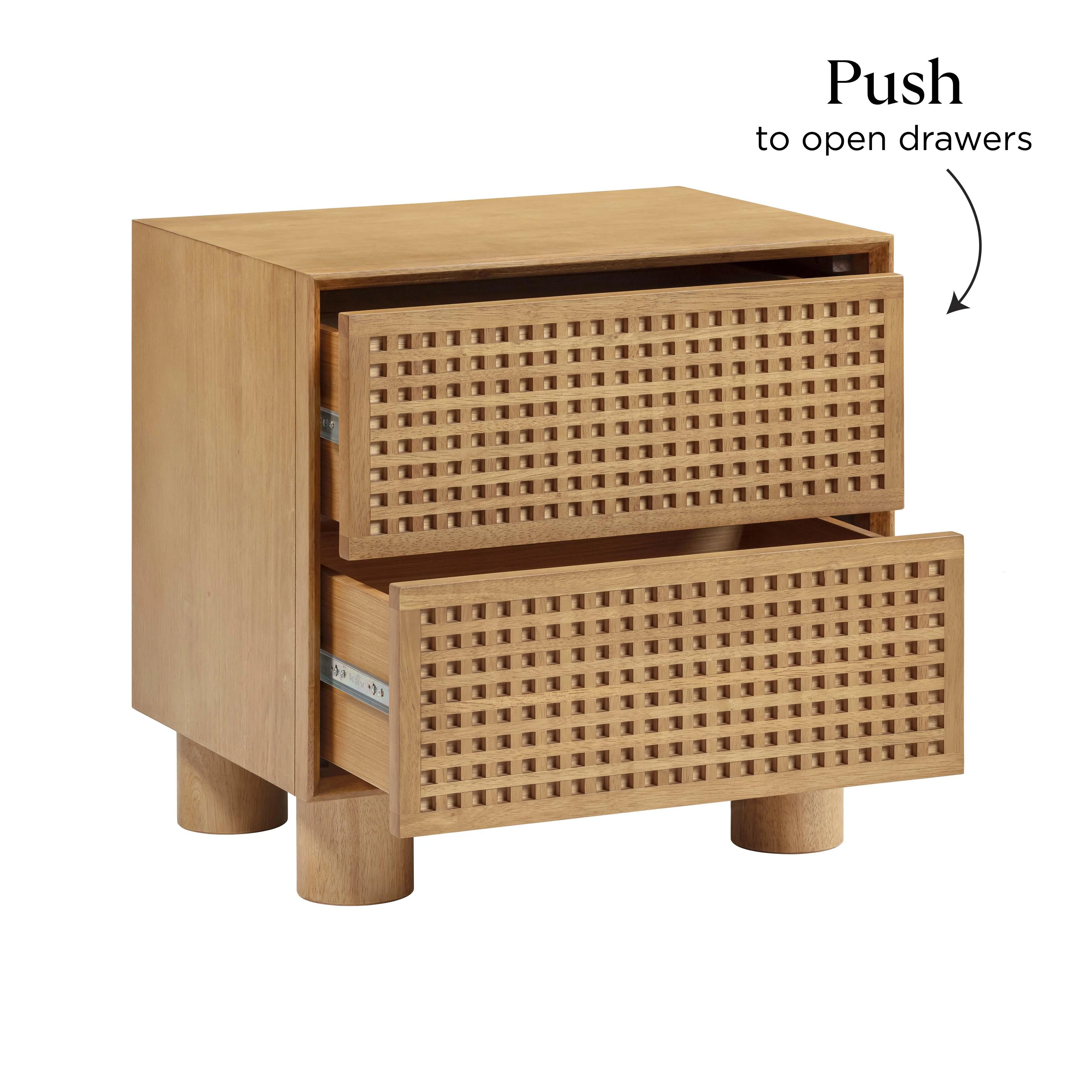 Leaf Natural Rubberwood Nightstand - Image 4