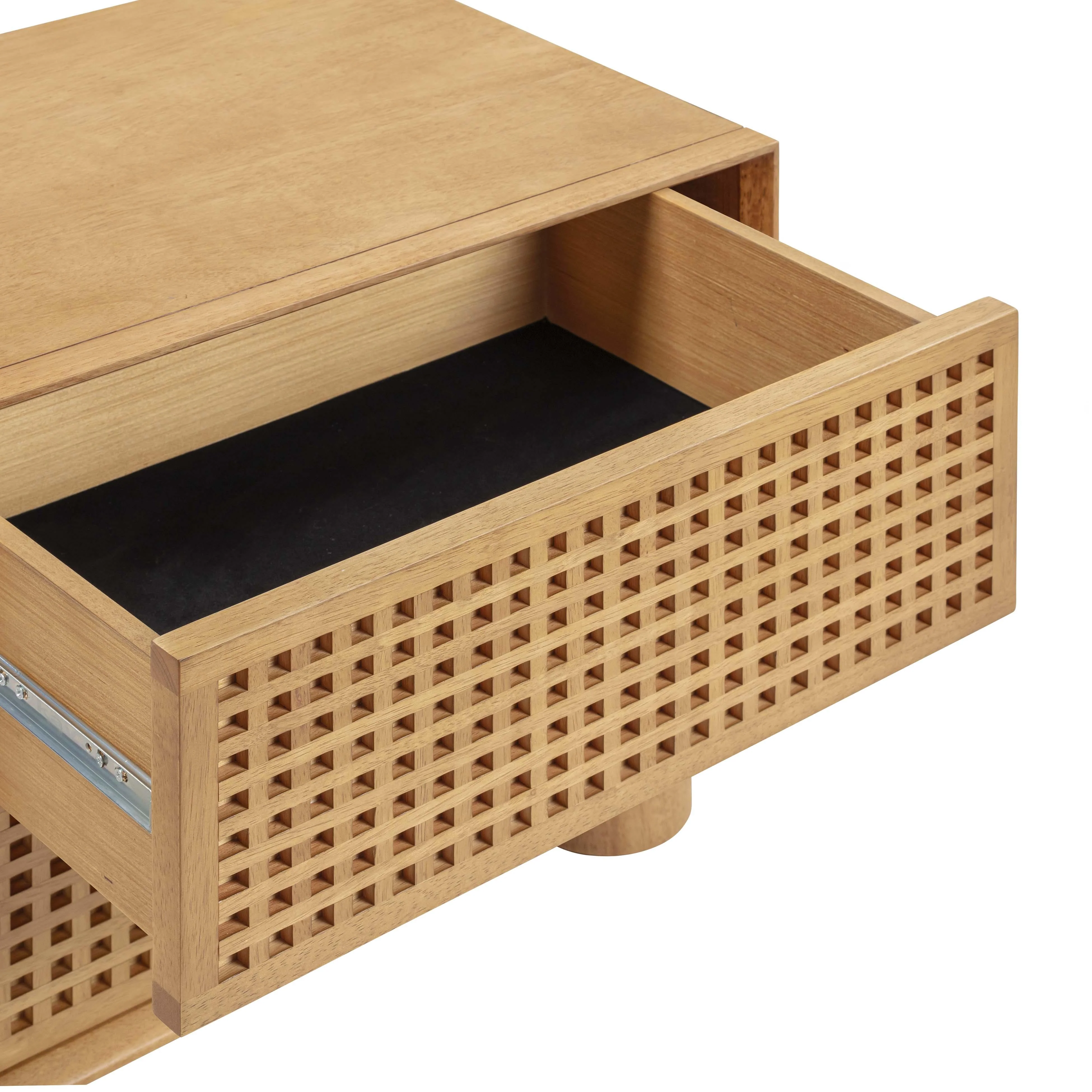 Leaf Natural Rubberwood Nightstand - Image 7