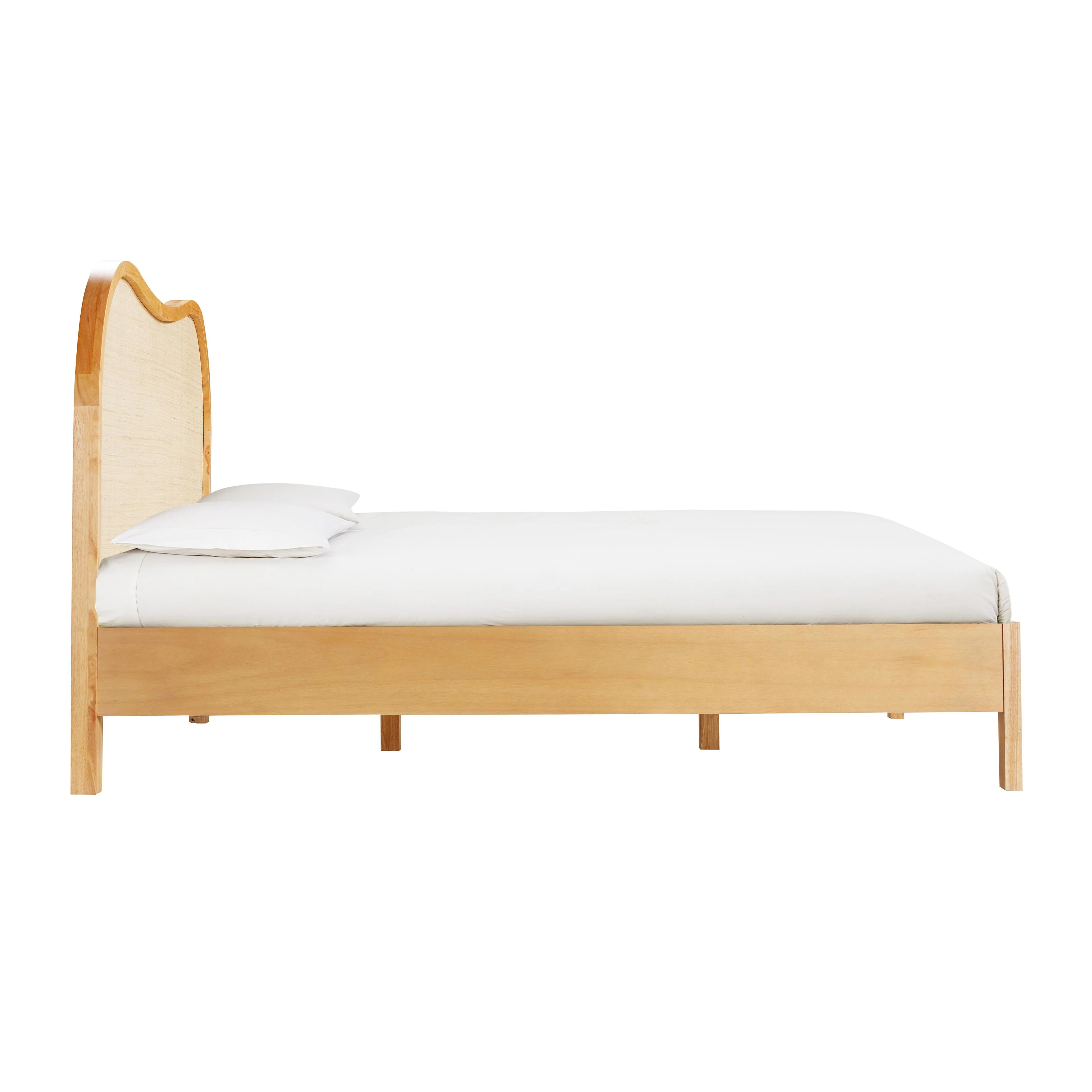 Leaf Natural Wood & Rattan King Bed - Image 4