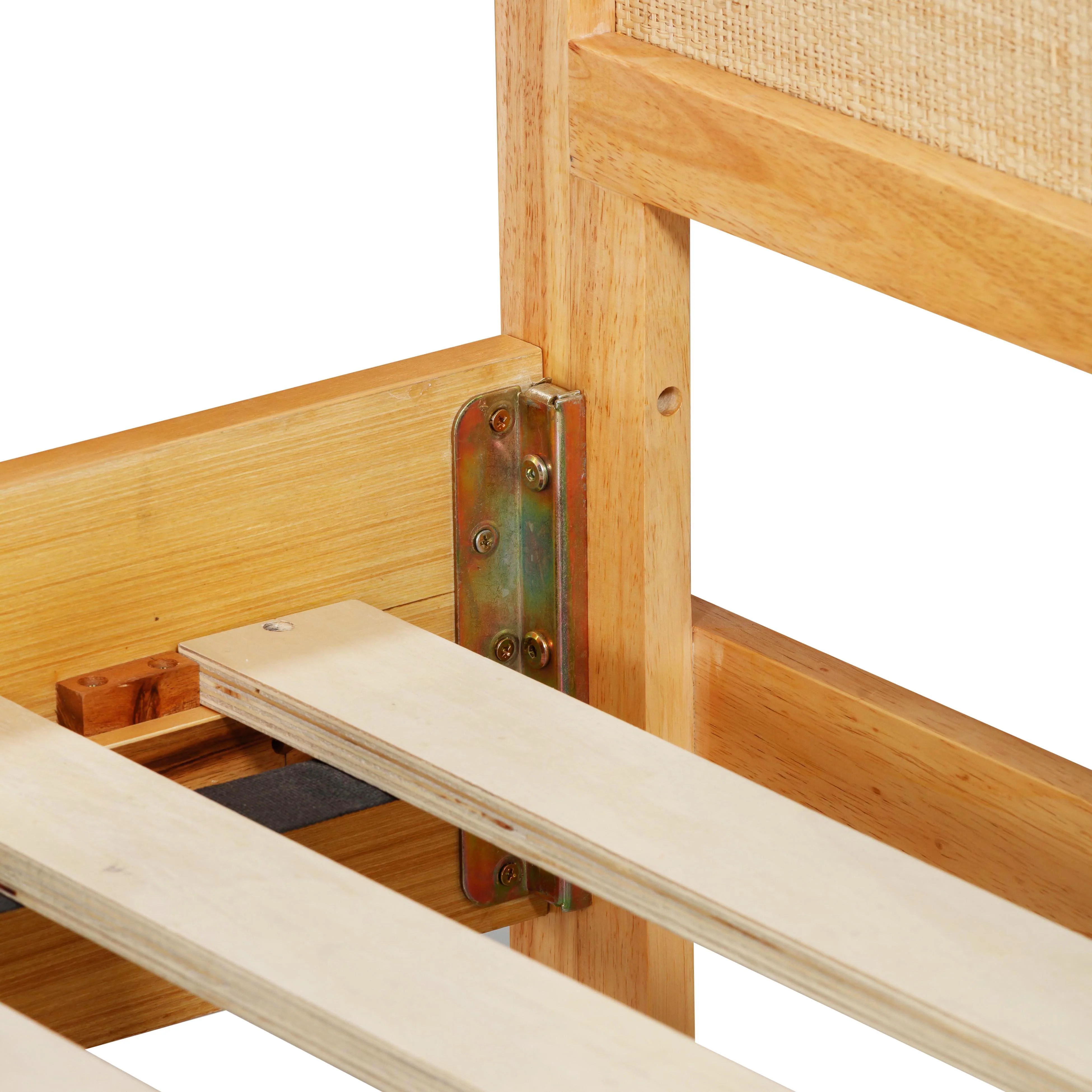 Leaf Natural Wood & Rattan King Bed - Image 5