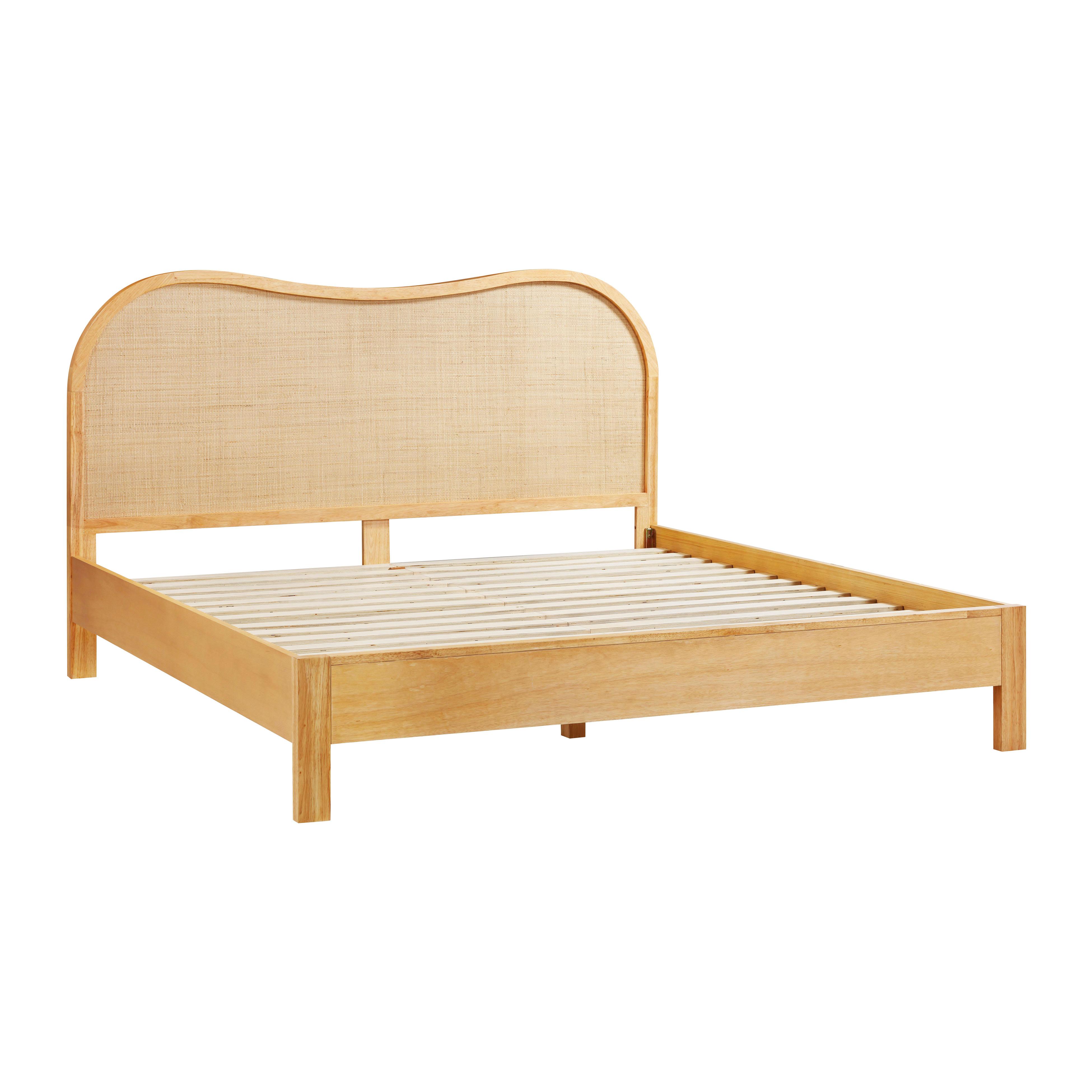 Leaf Natural Wood & Rattan King Bed - Image 7