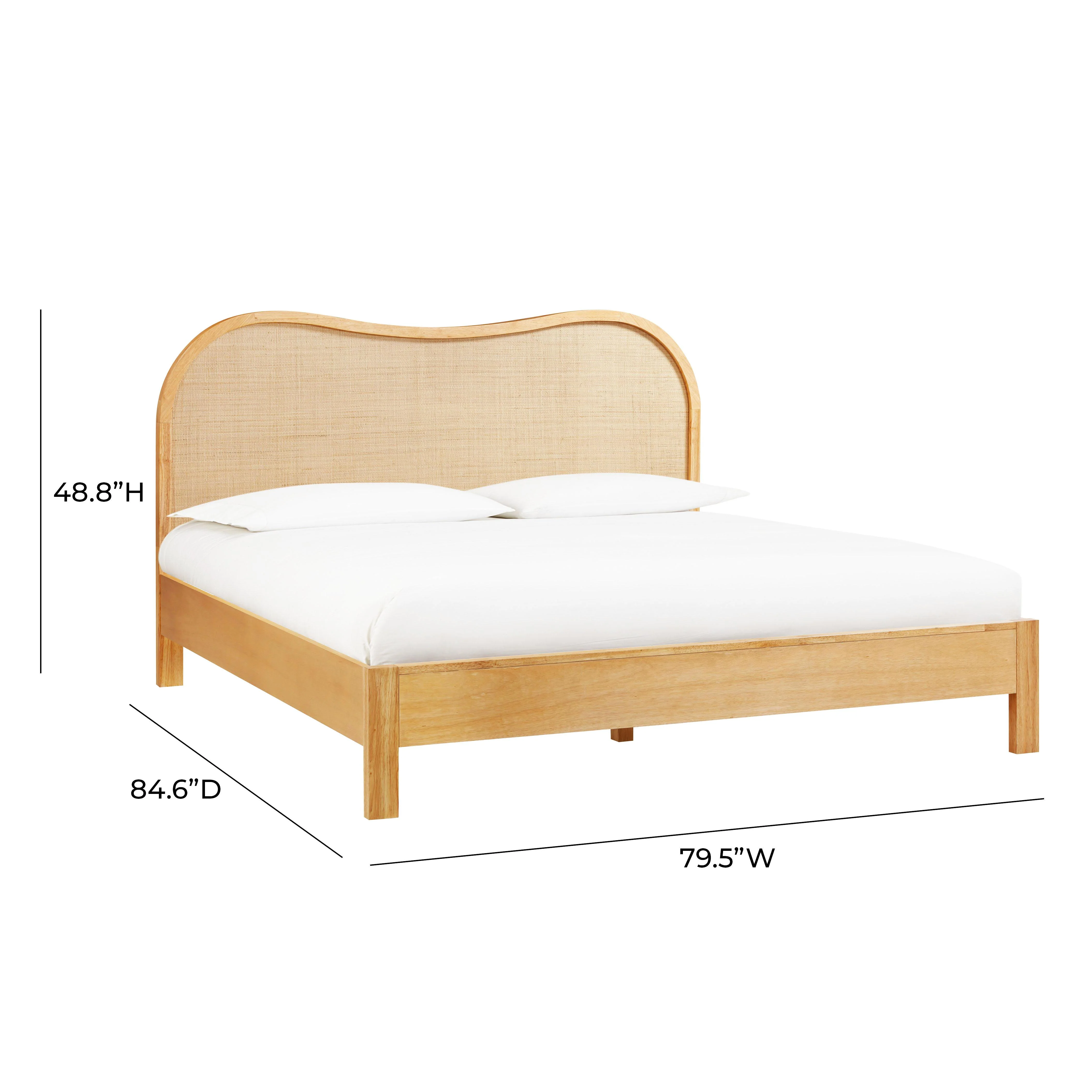 Leaf Natural Wood & Rattan King Bed - Image 8