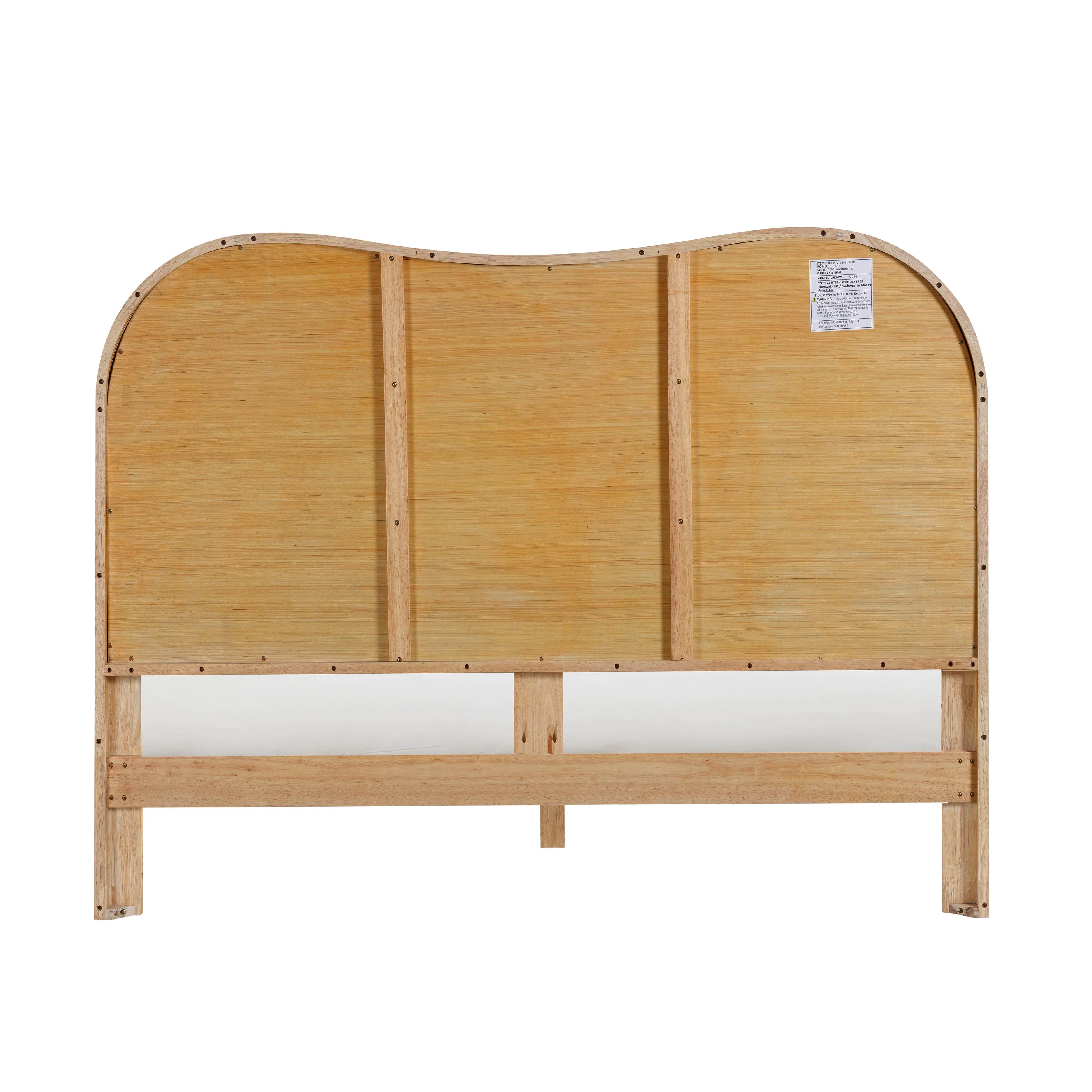 Leaf Natural Wood & Rattan Queen Bed - Image 6