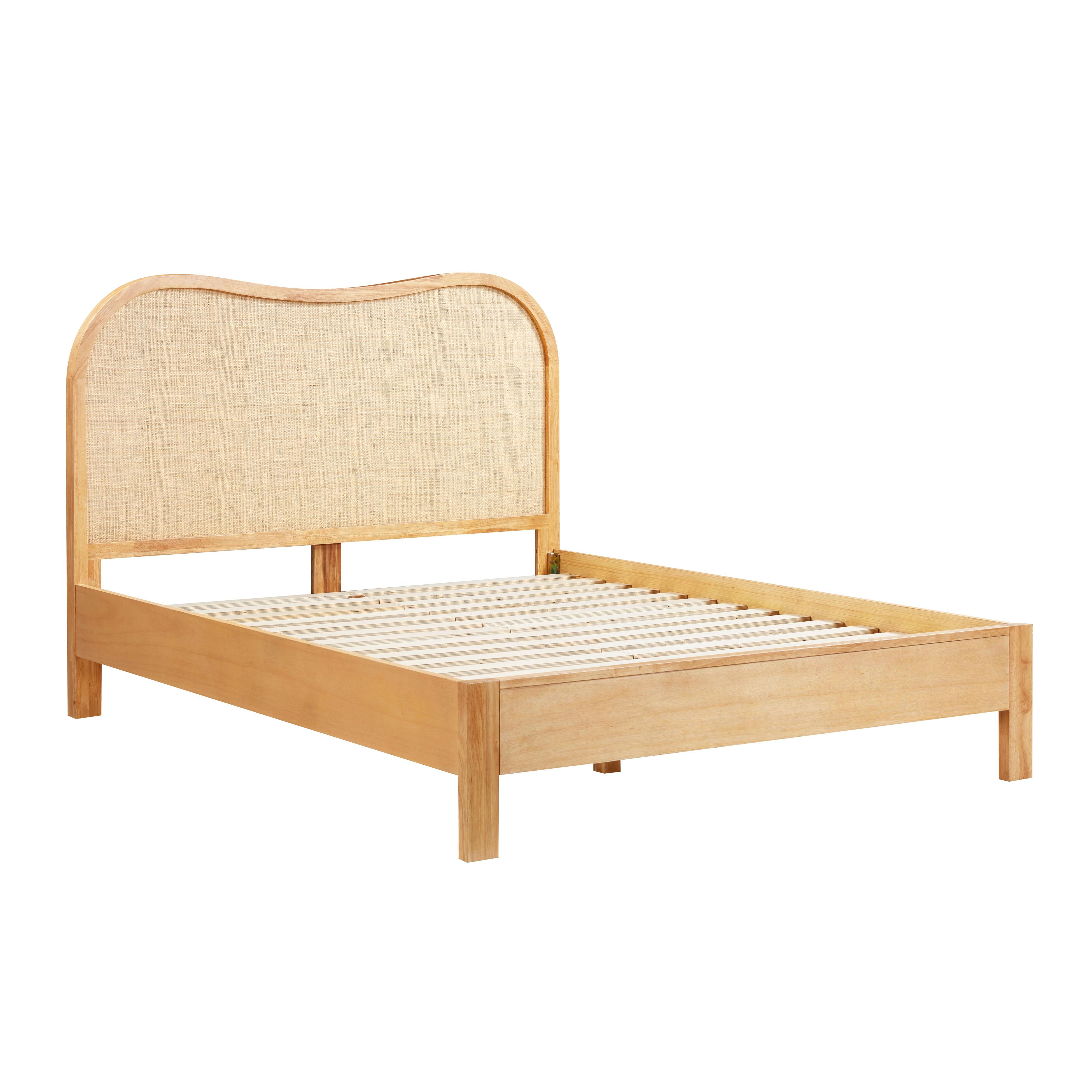 Leaf Natural Wood & Rattan Queen Bed - Image 7