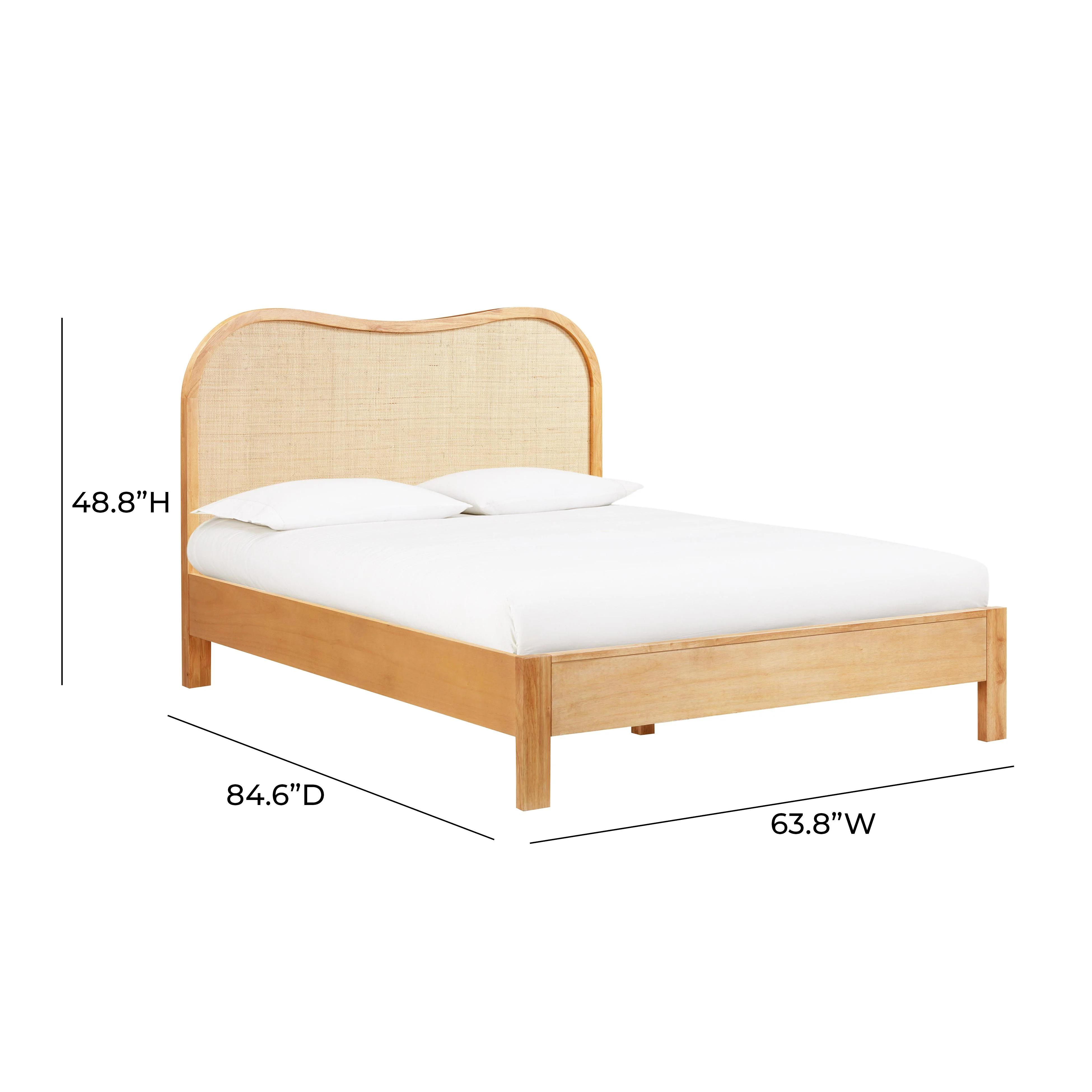 Leaf Natural Wood & Rattan Queen Bed - Image 8
