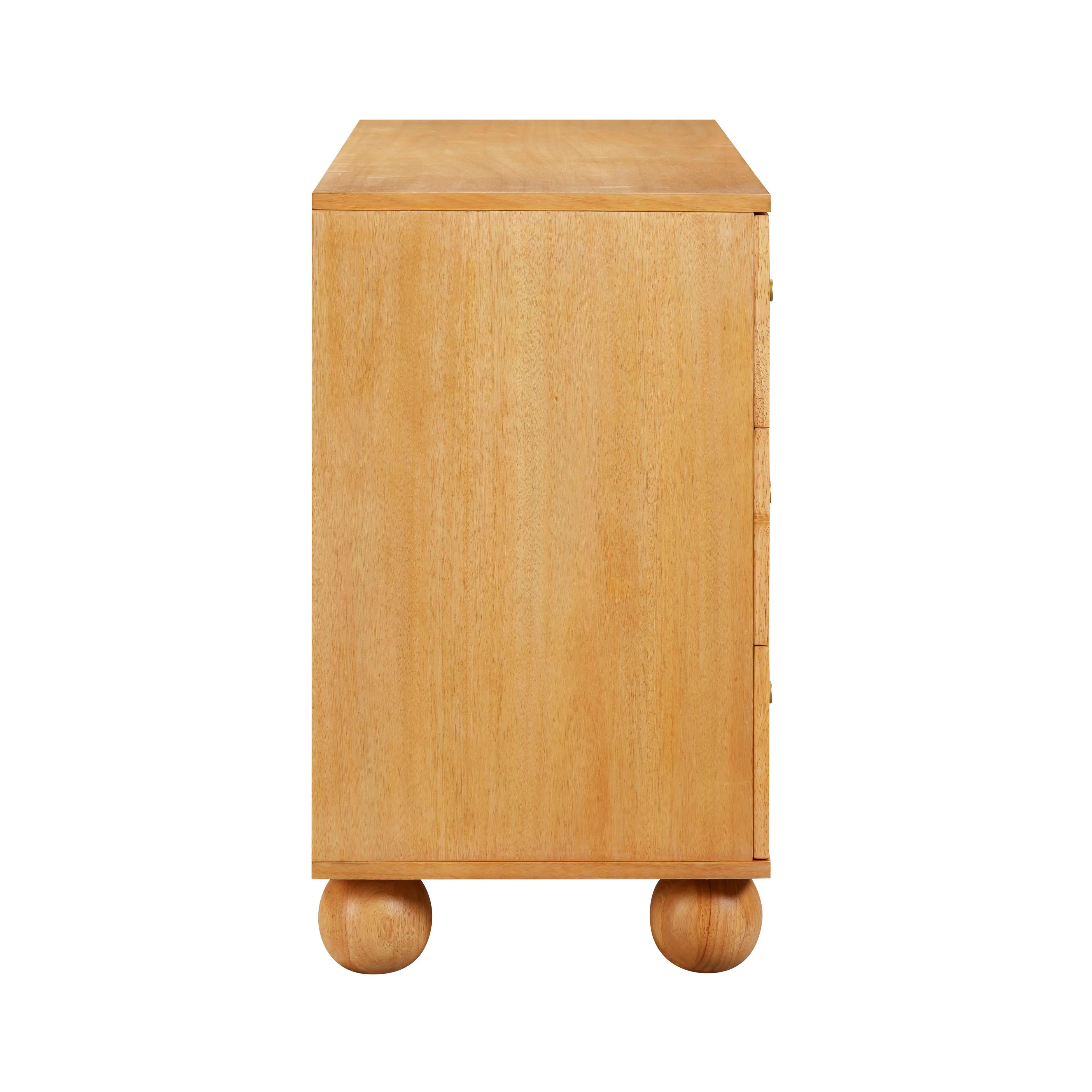 Leaf Natural Wood & Rattan Wavy Dresser - Image 4