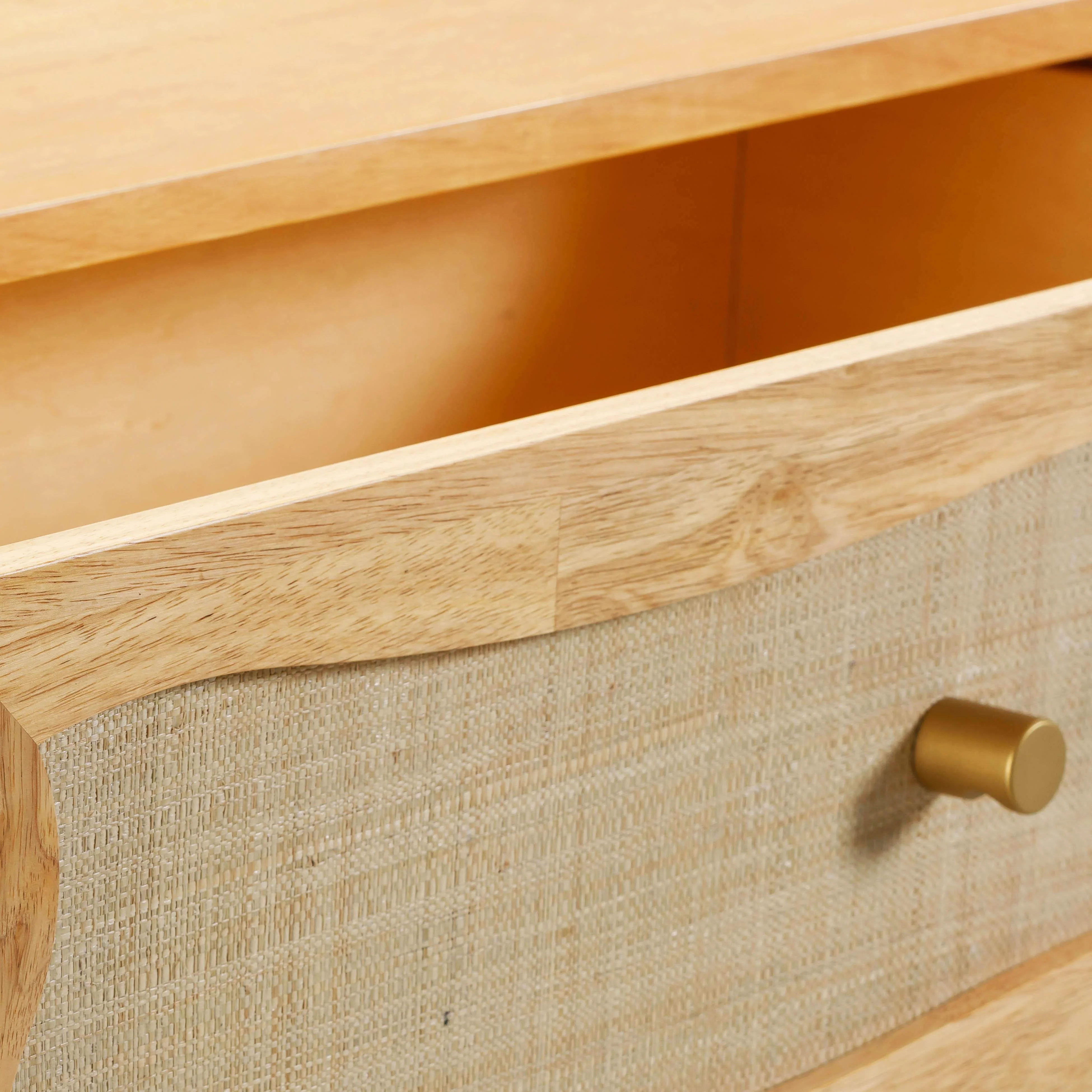 Leaf Natural Wood & Rattan Wavy Dresser - Image 5