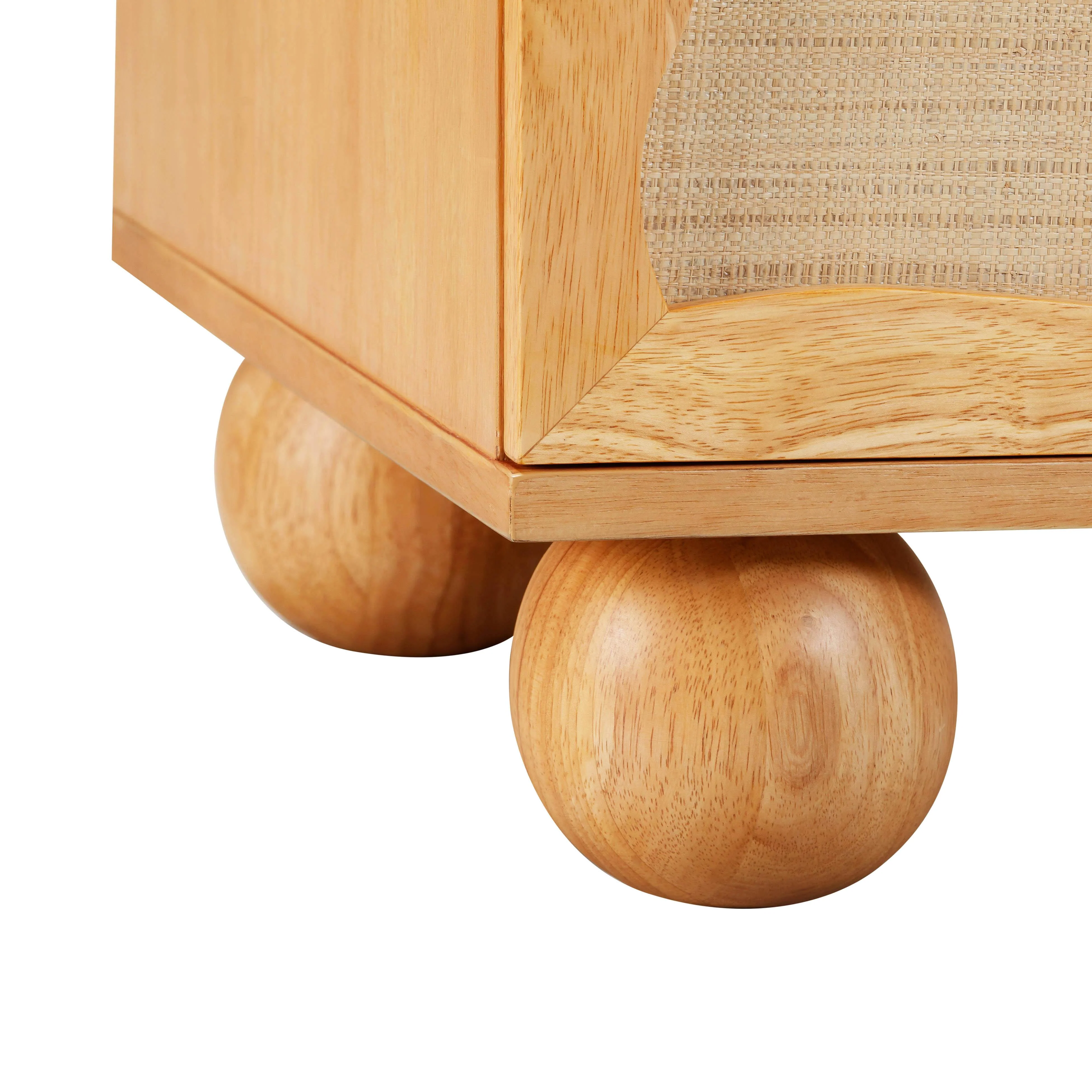 Leaf Natural Wood & Rattan Wavy Dresser - Image 6