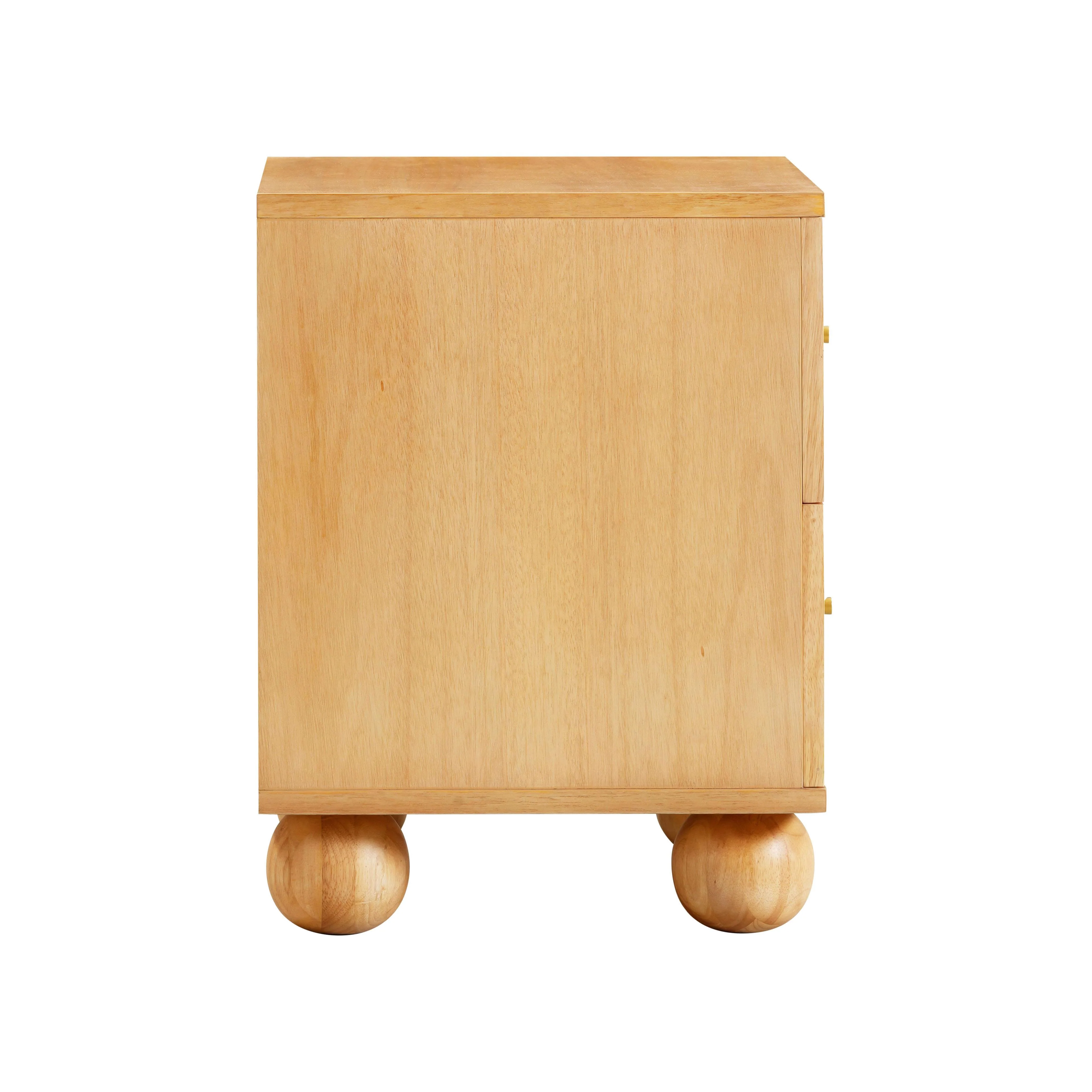 Leaf Natural Wood & Rattan Wavy Nightstand - Image 4