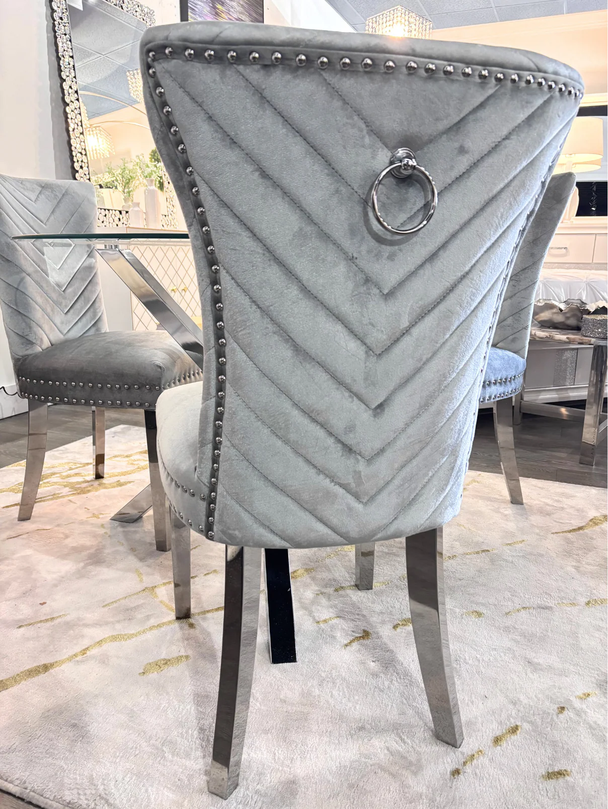 Leonora Round Glass Dining Set - Image 3