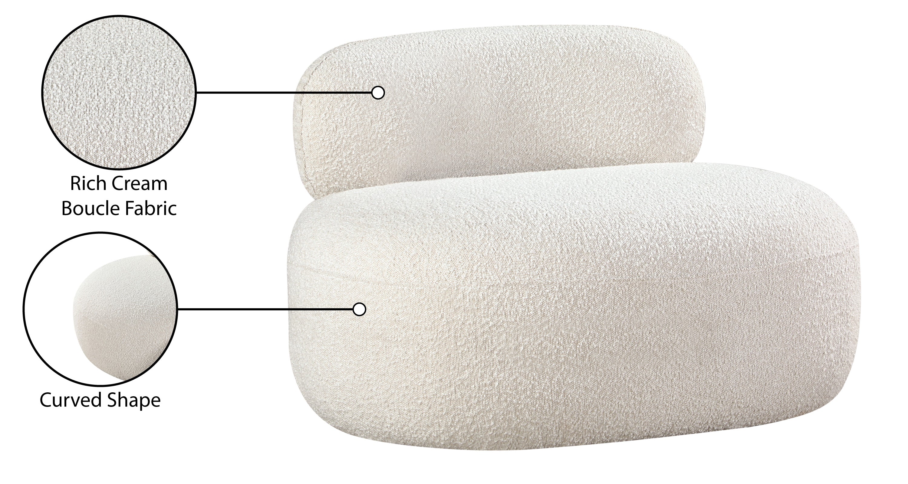 Milan Cream Boucle Fabric Chair C - Image 19