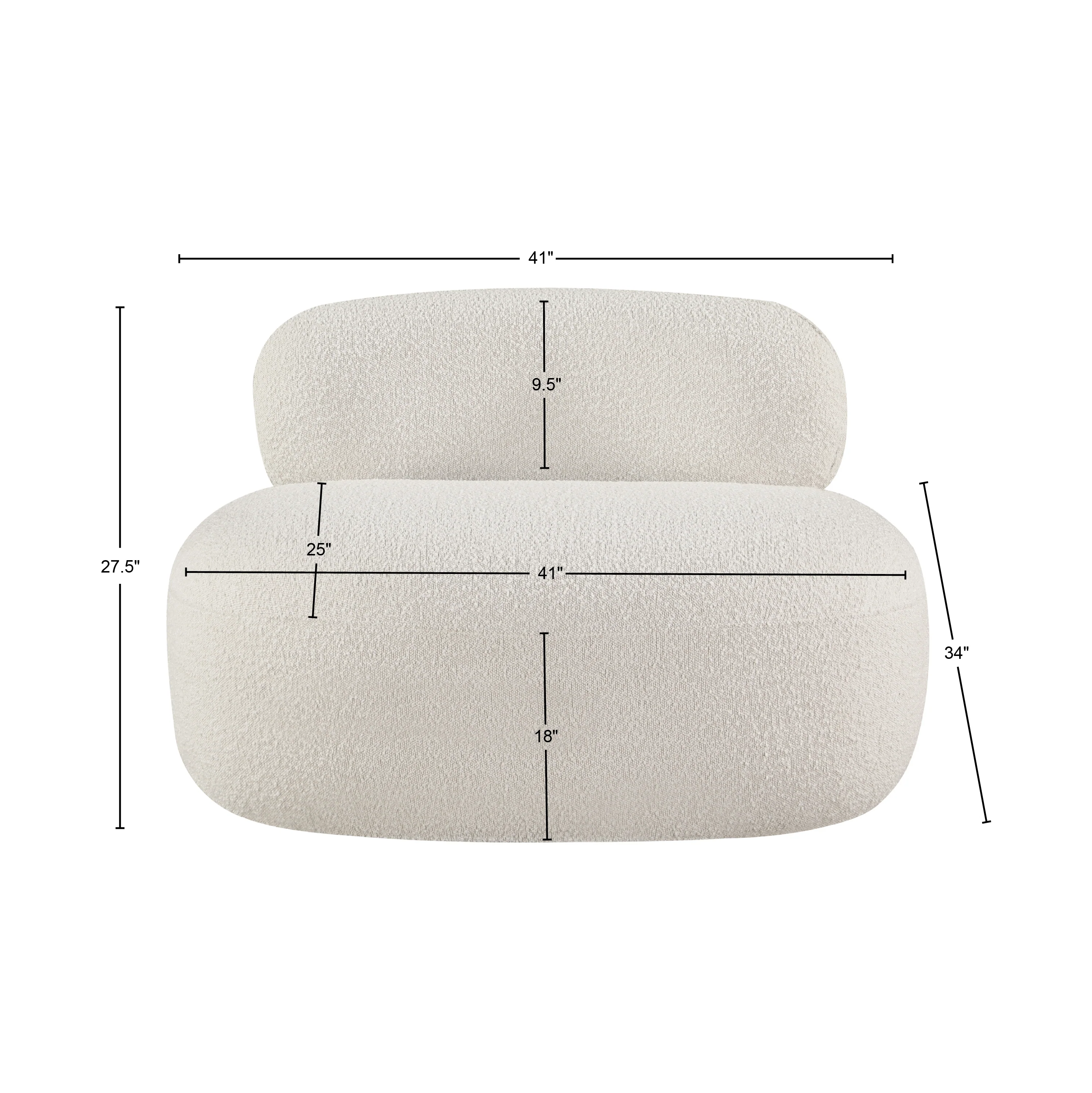 Milan Cream Boucle Fabric Chair C - Image 20