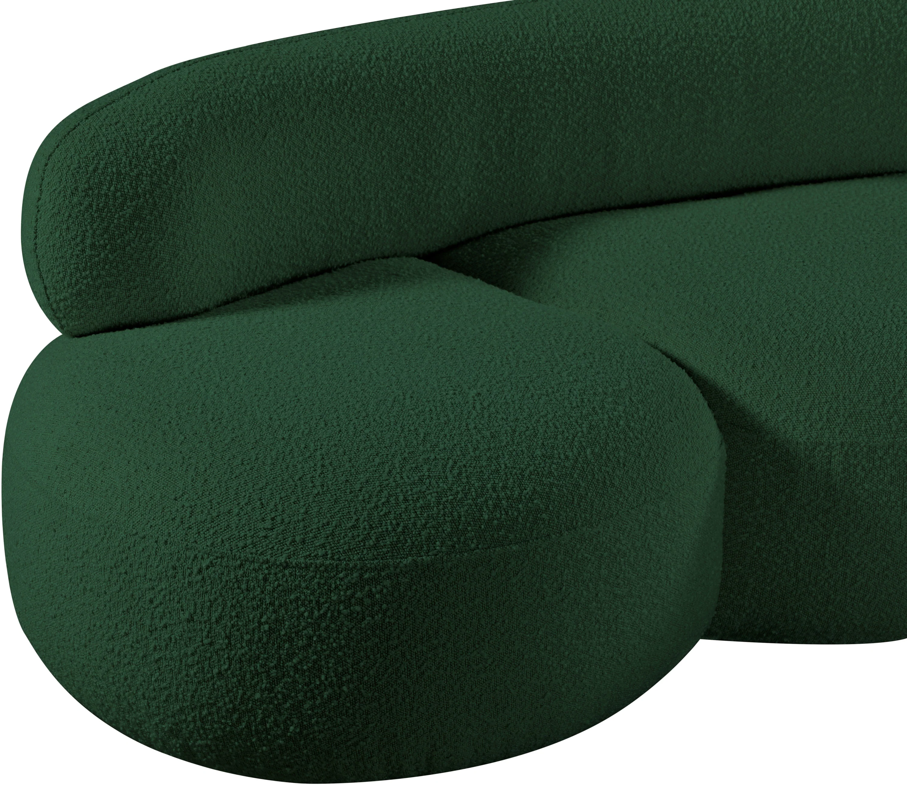 Milan Green Boucle Fabric Loveseat L - Image 11